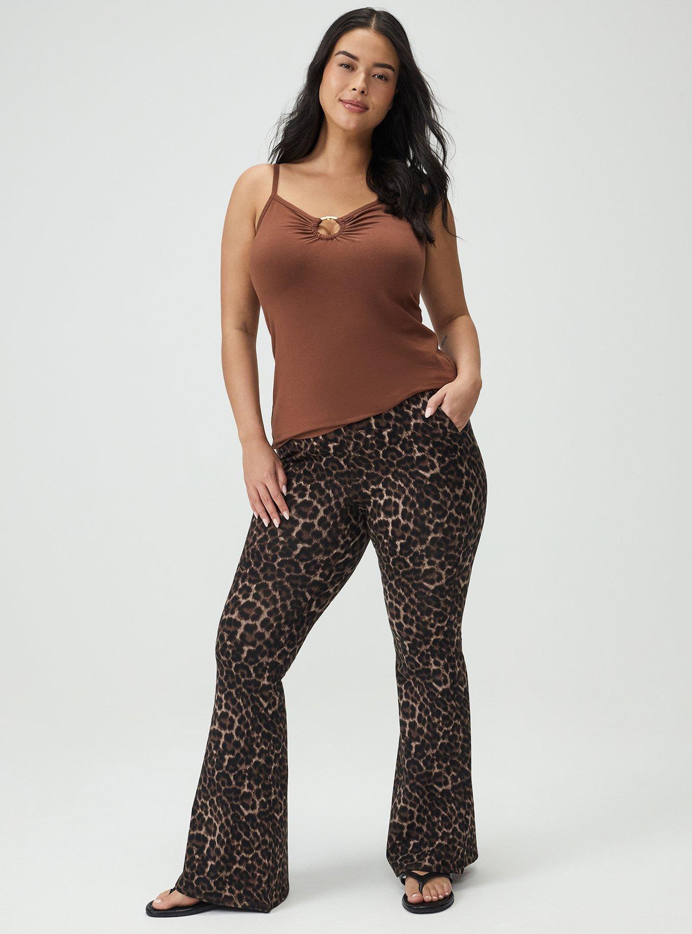Full Length Pocket Flare Legging, ON THE PROWL LEOPARD BROWN, alternate