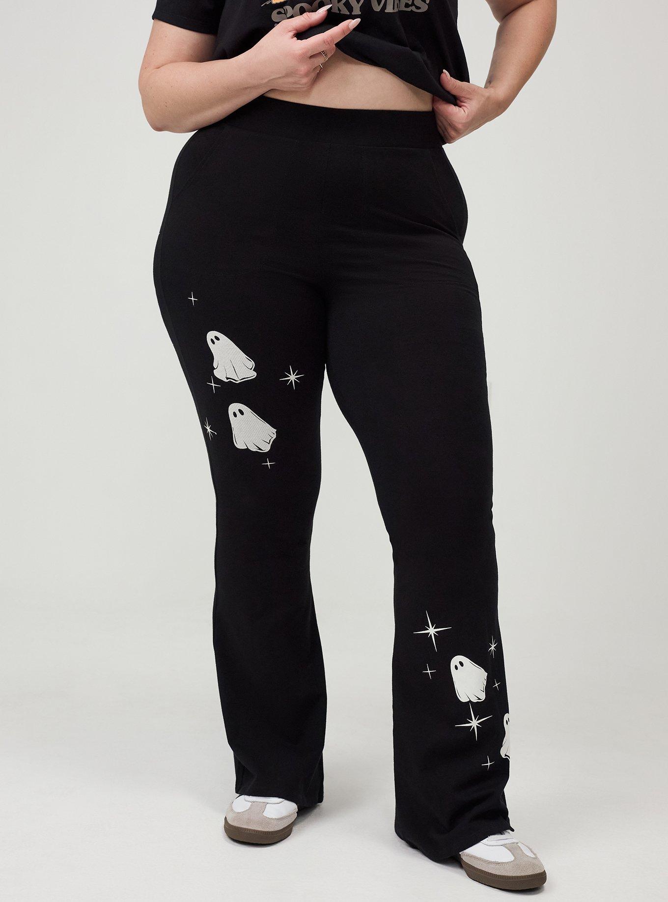 Full Length Pocket Flare Legging, GHOSTS ASCENDING DEEP BLACK, alternate