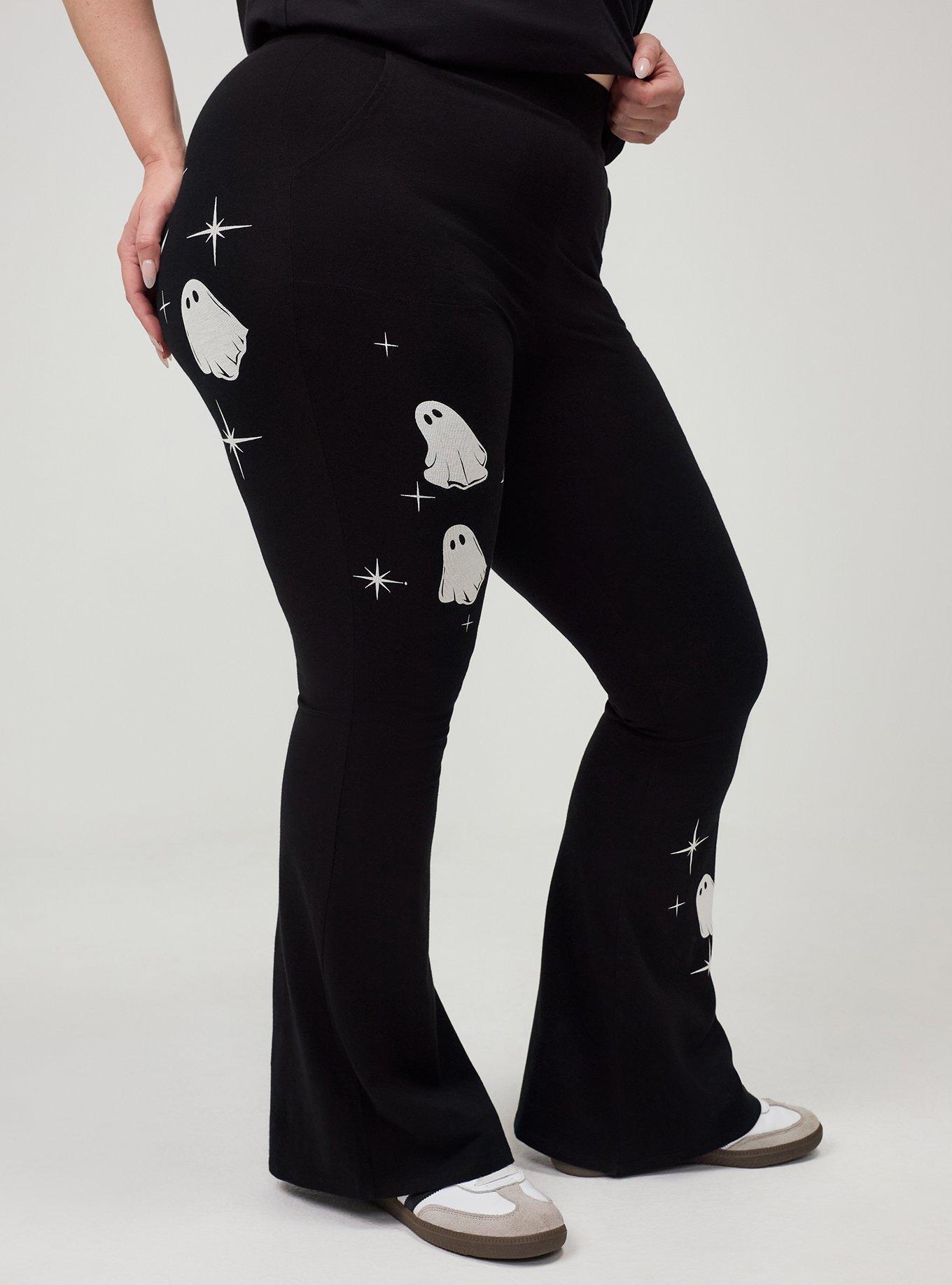 Full Length Pocket Flare Legging, GHOSTS ASCENDING DEEP BLACK, alternate