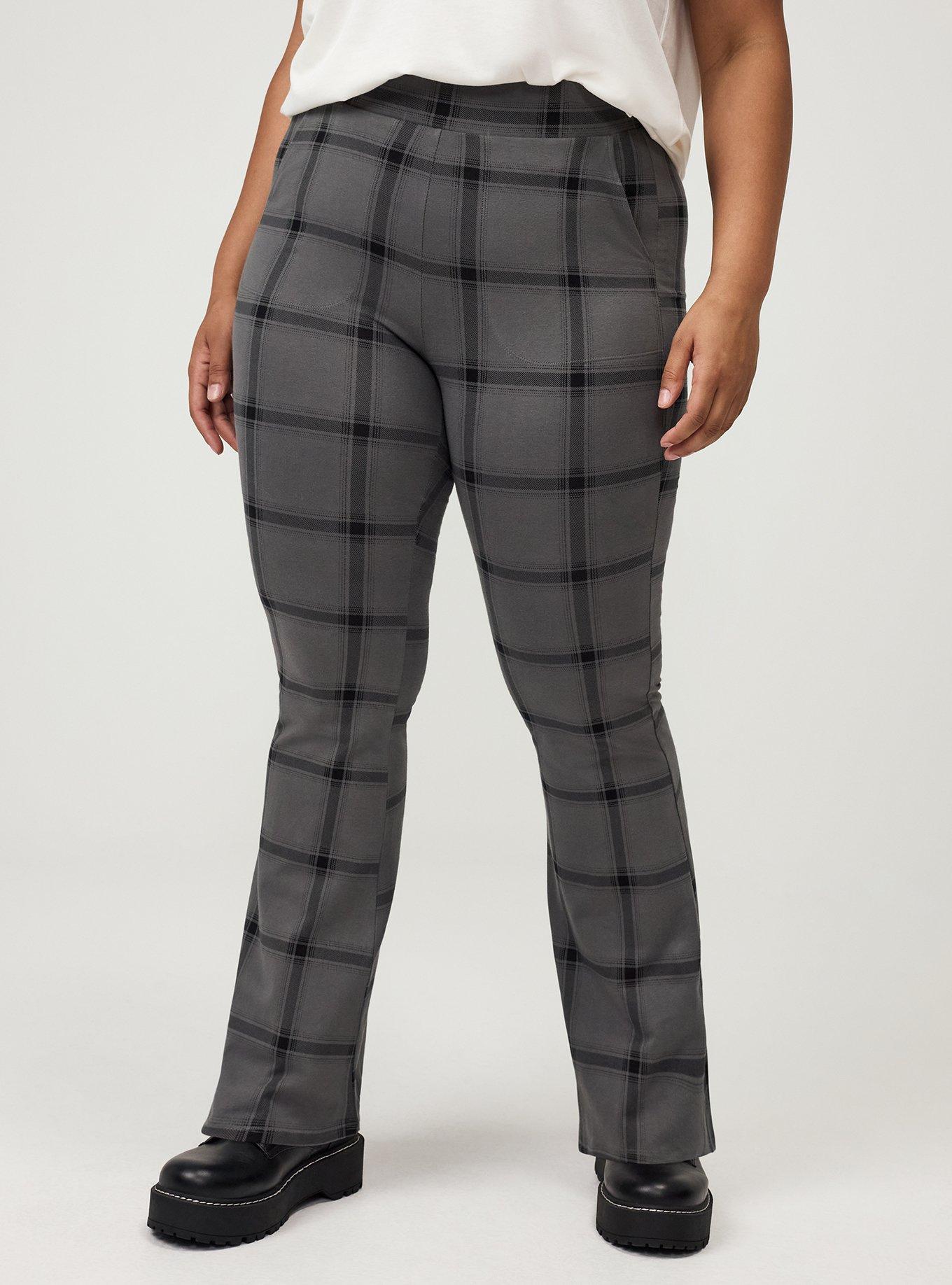Full Length Pocket Flare Legging, PARK PLAID GRAY, alternate