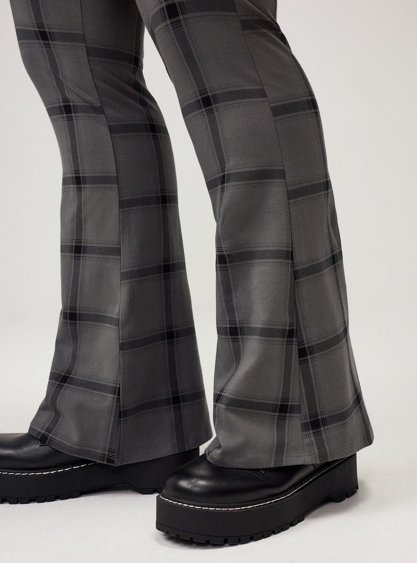 Full Length Pocket Flare Legging, PARK PLAID GRAY, alternate