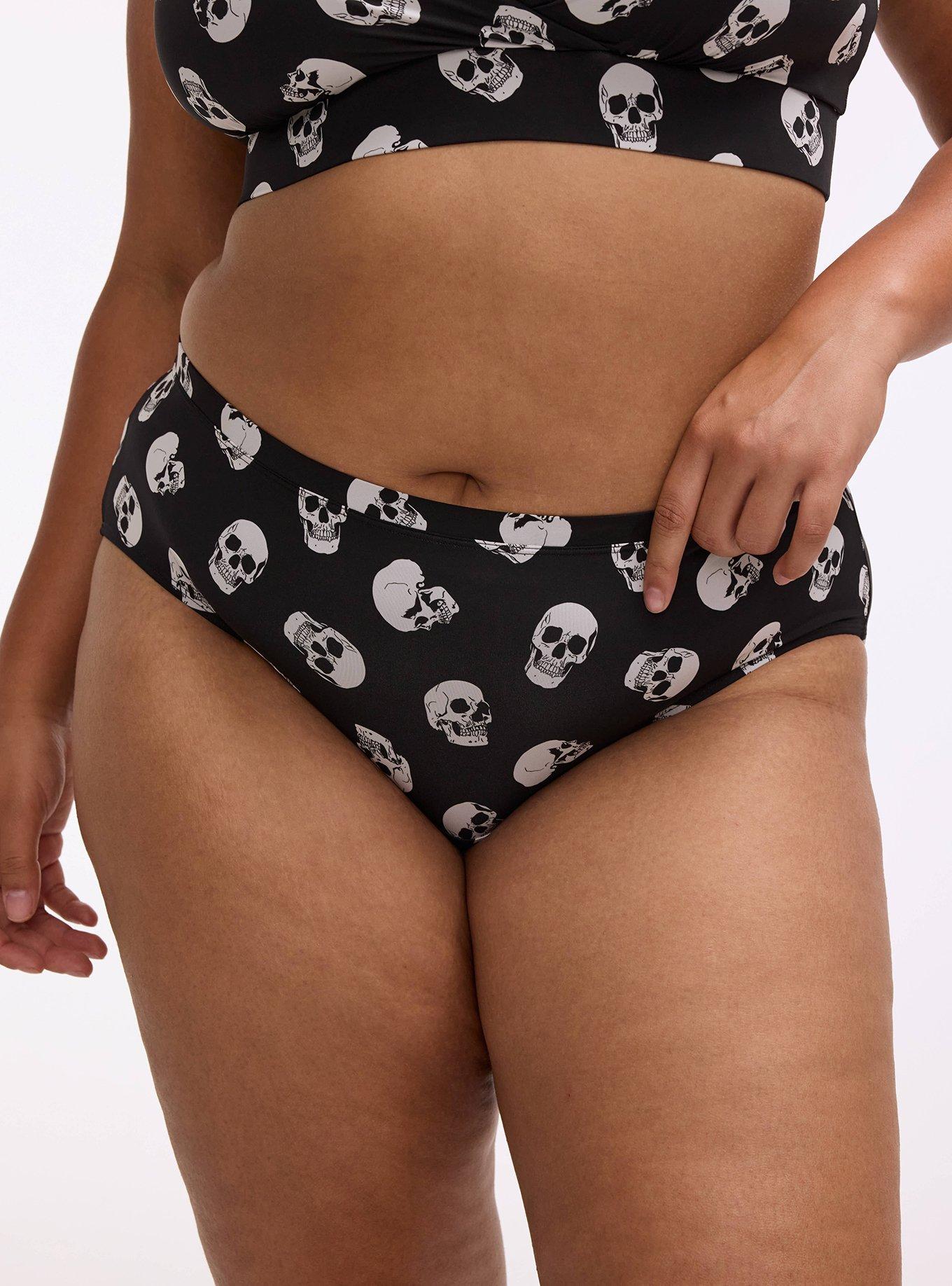 Second Skin Mid-Rise Hipster Panty, BUBBLEGUM SKULLS BLACK, alternate