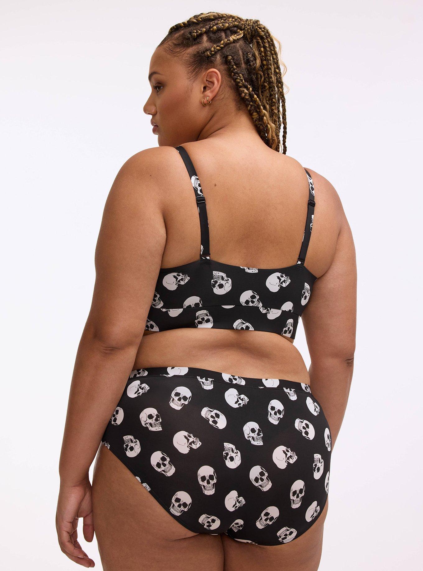 Second Skin Mid-Rise Hipster Panty, BUBBLEGUM SKULLS BLACK, alternate