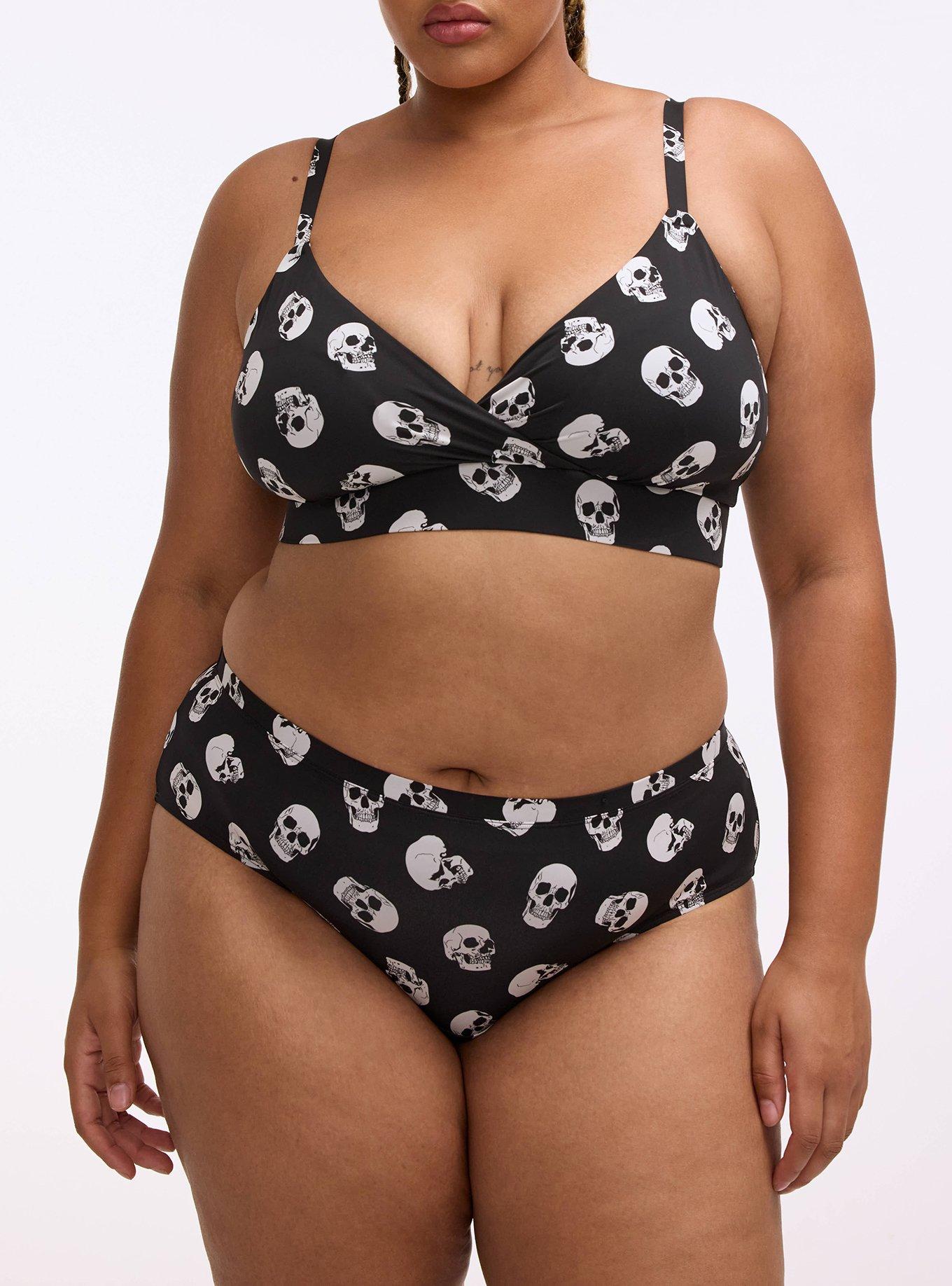 Second Skin Mid-Rise Hipster Panty, BUBBLEGUM SKULLS BLACK, alternate