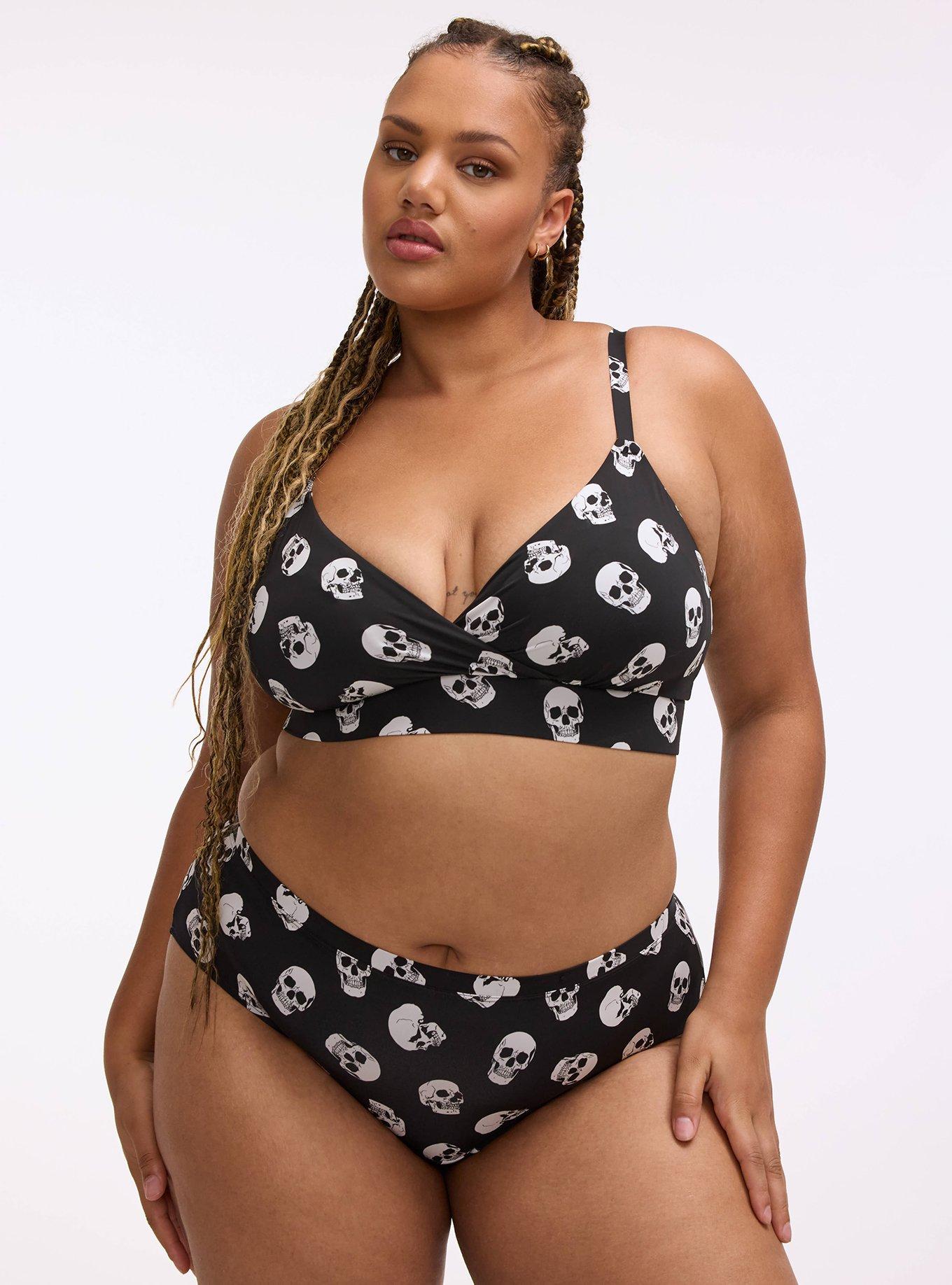Second Skin Mid-Rise Hipster Panty, BUBBLEGUM SKULLS BLACK, hi-res