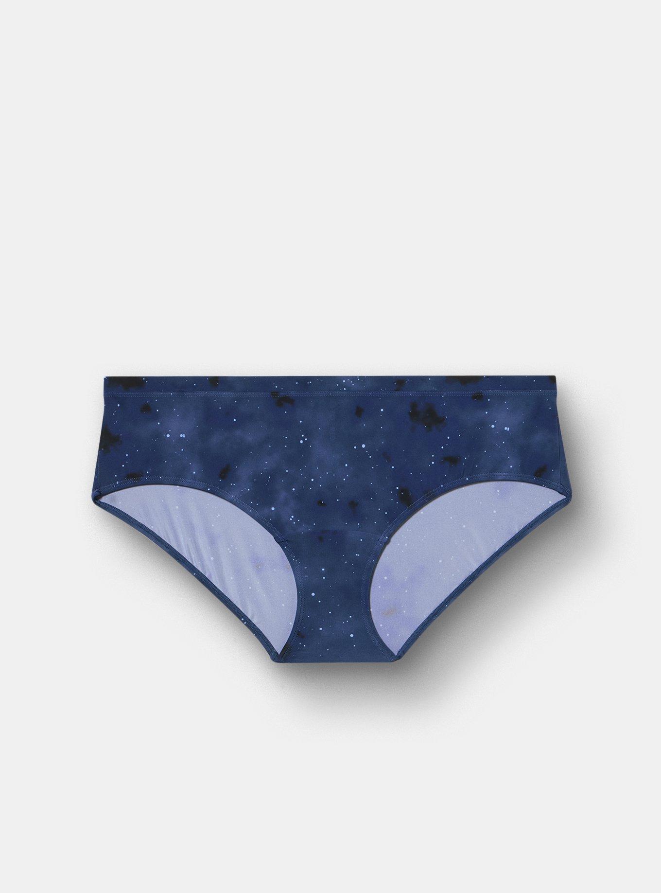 Plus Size Second Skin Mid-Rise Hipster Panty, SKYLAR GALAXY NAVY, flat