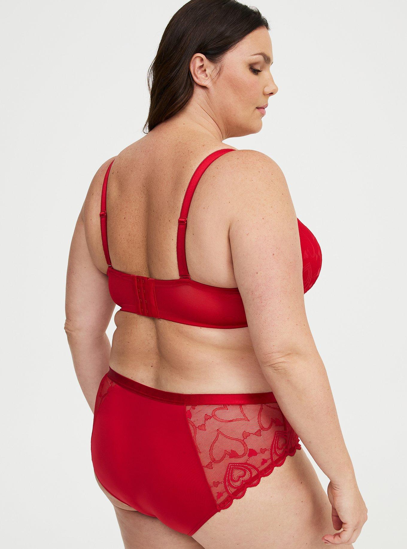 Second Skin Mid-Rise Heart Lace Hipster Panty, JESTER RED, alternate