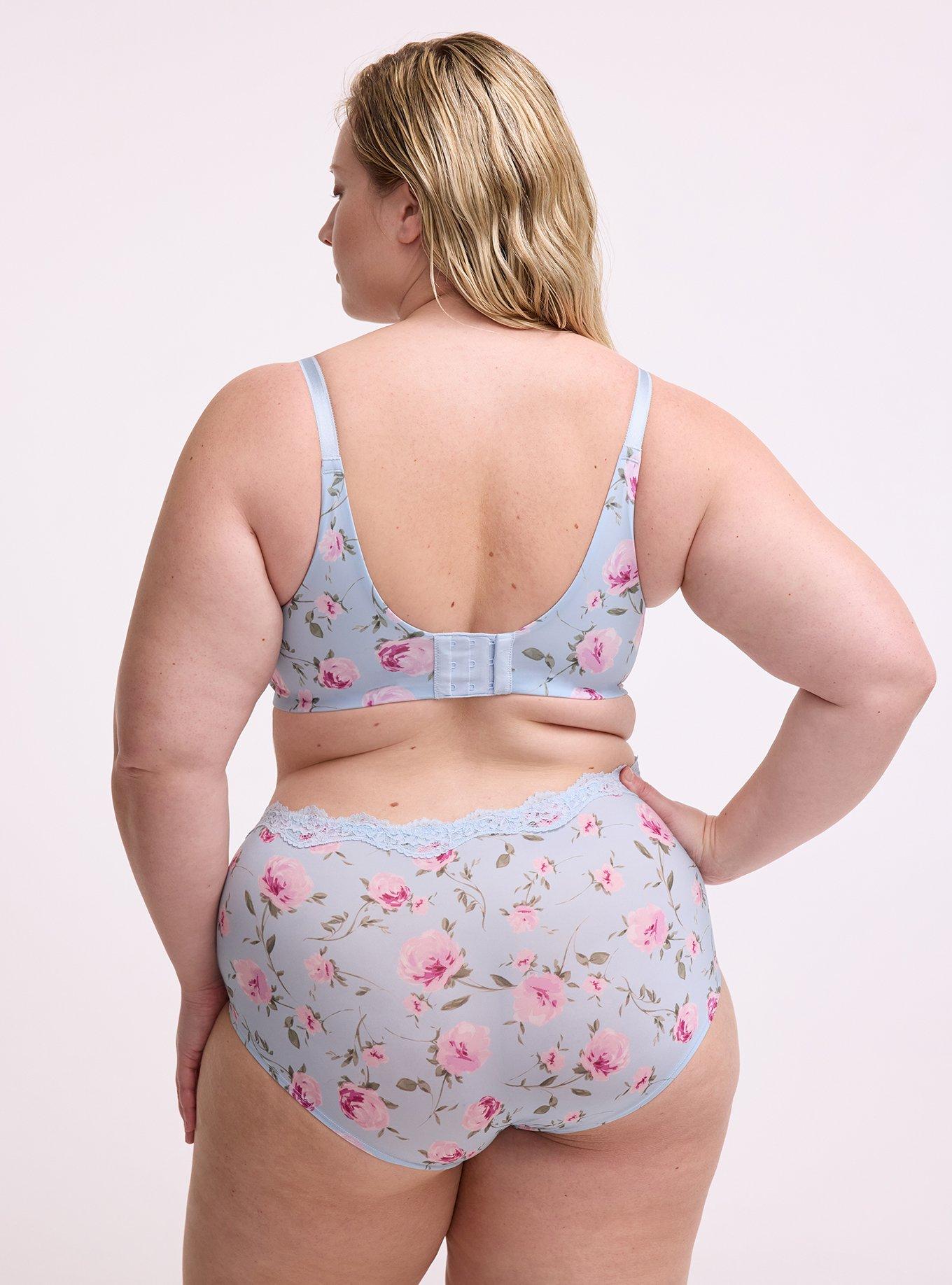 Second Skin Lace Trim Mid-Rise Brief Panty, ANTOINETTE FLORAL SKYWAY, alternate