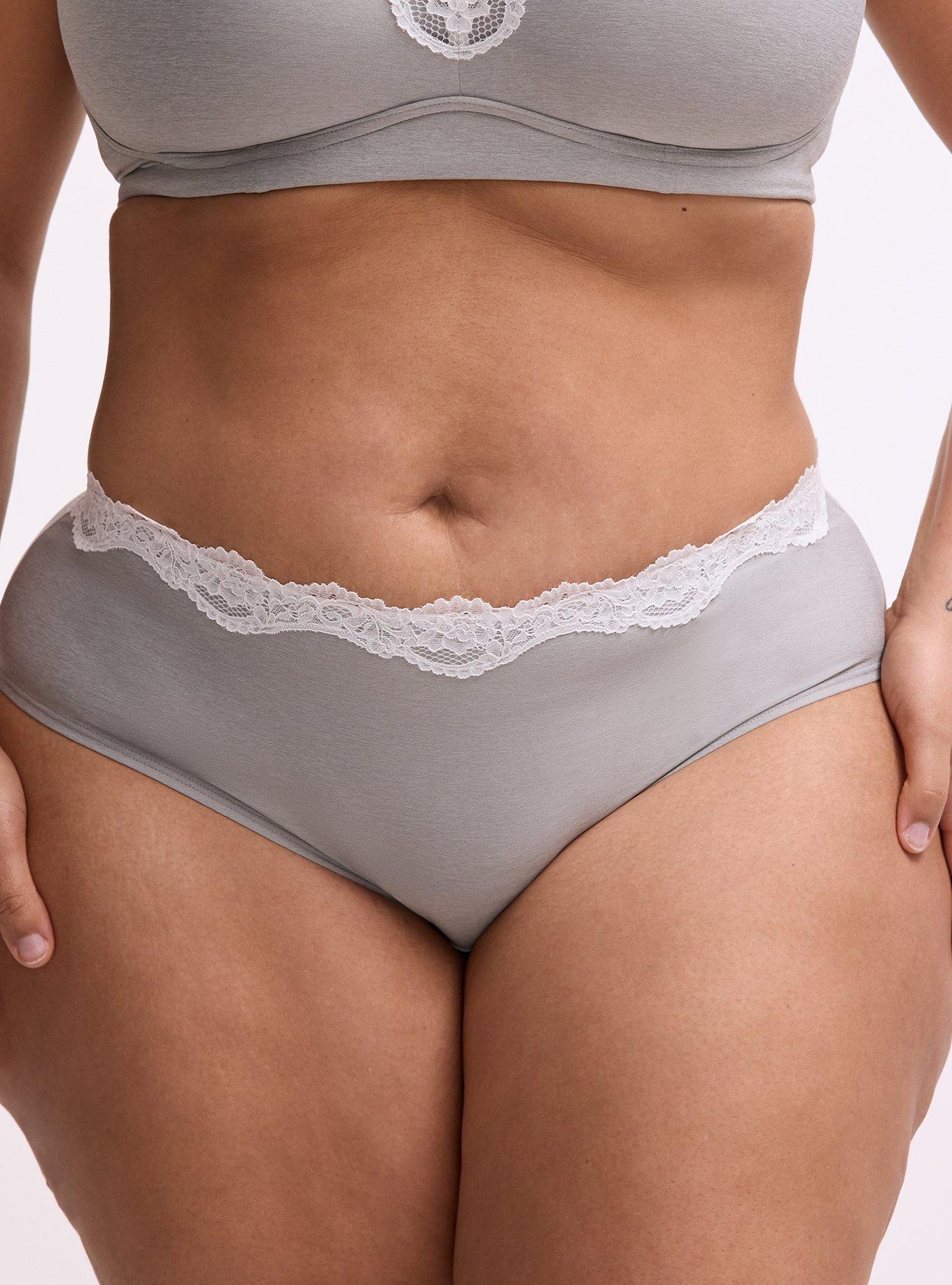 Heather Micro Mid-Rise Hipster Panty, LIGHT HEATHER GRAY, alternate