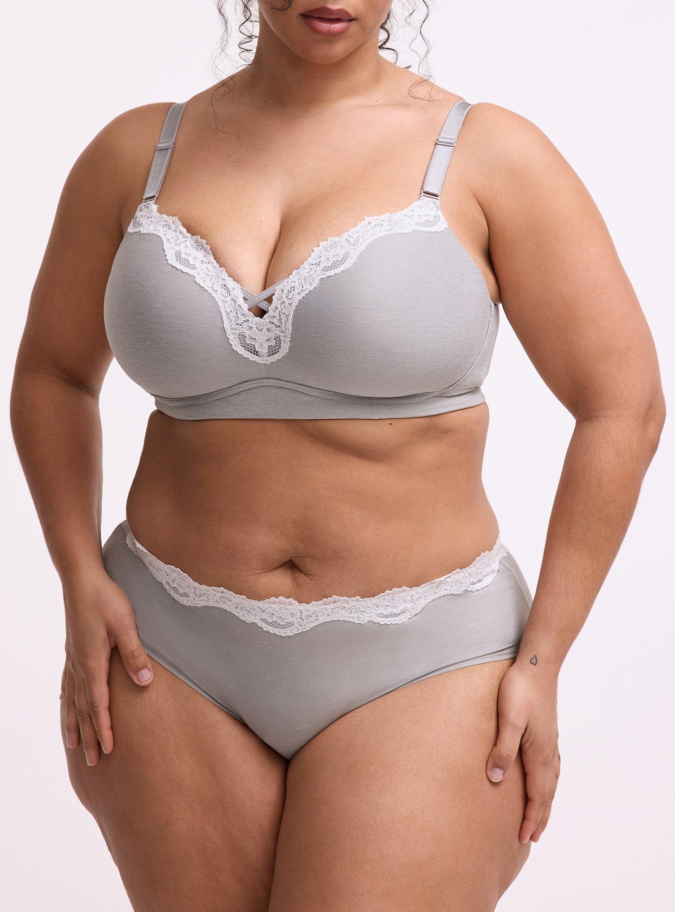 Heather Micro Mid-Rise Hipster Panty, LIGHT HEATHER GRAY, alternate