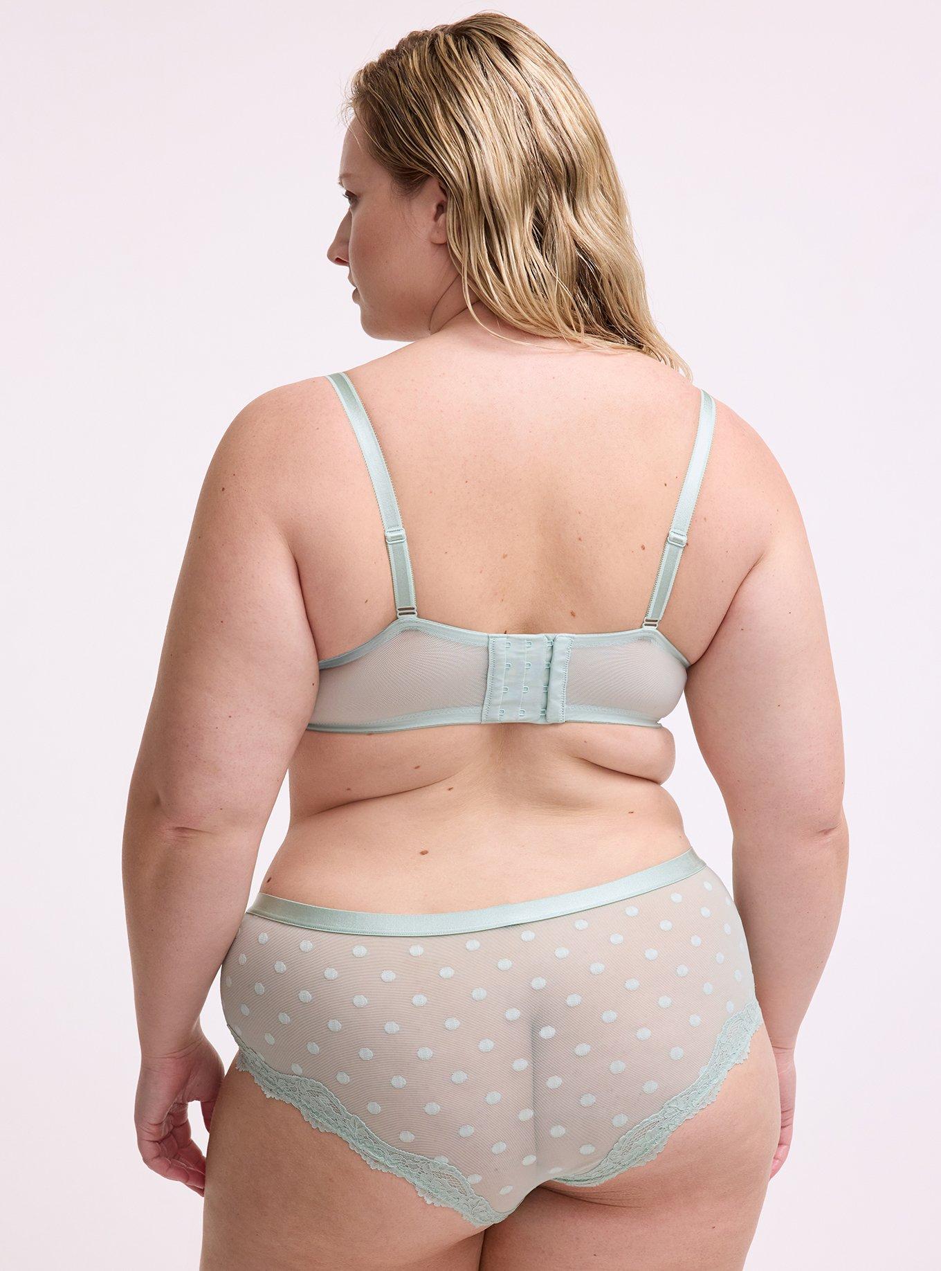 Polka Dot Mesh Mid-Rise Cheeky Panty, HARBOR GRAY, alternate