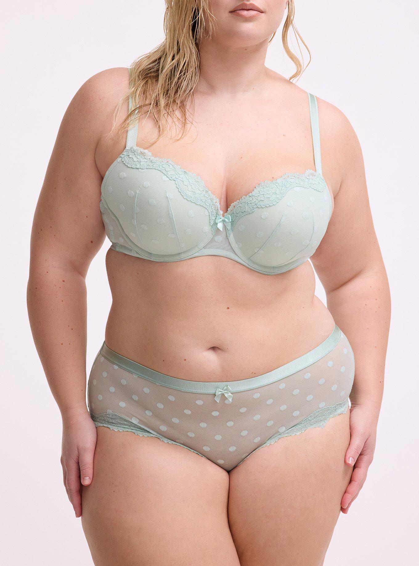 Polka Dot Mesh Mid-Rise Cheeky Panty, HARBOR GRAY, alternate