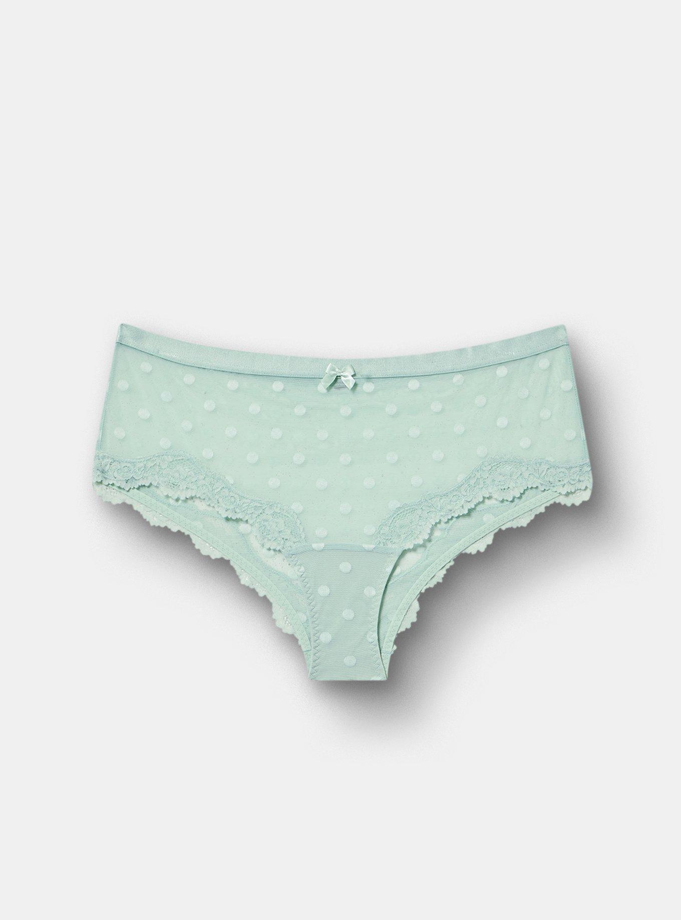 Polka Dot Mesh Mid-Rise Cheeky Panty, HARBOR GRAY, hi-res