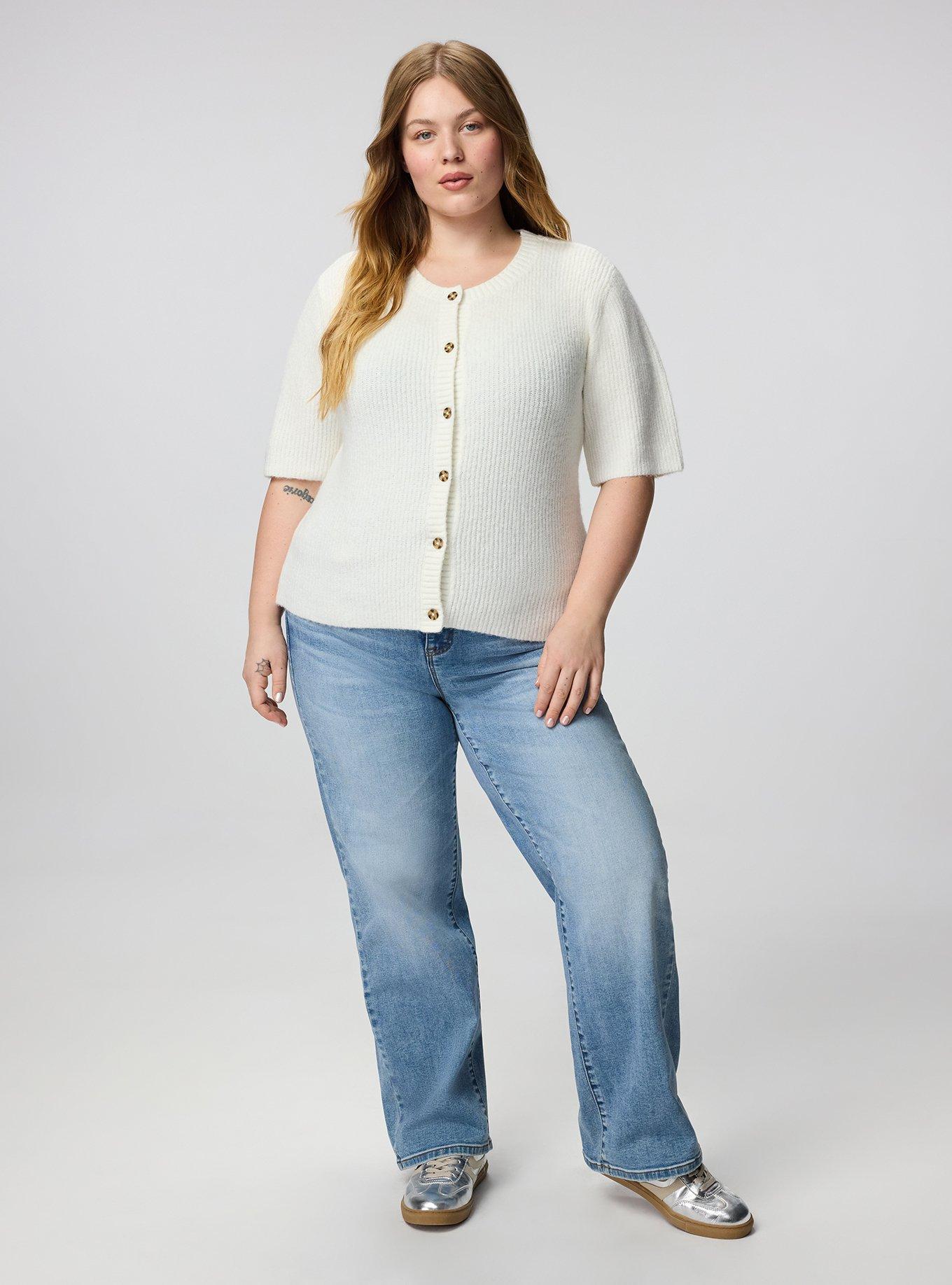 Vegan Cashmere Crew Cardigan, WHISPER WHITE, alternate