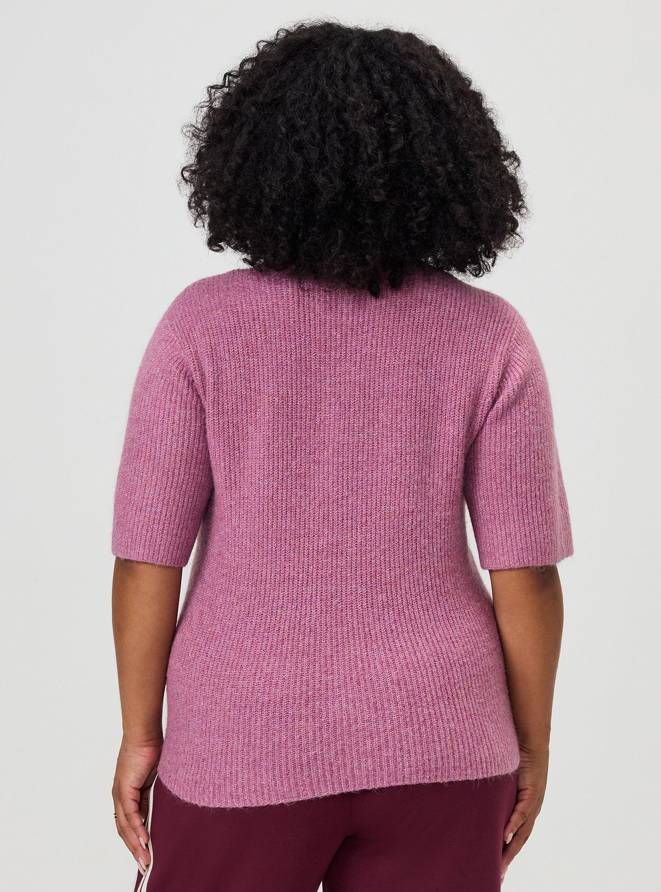 Vegan Cashmere Crew Cardigan, MELLOW MAUVE, alternate