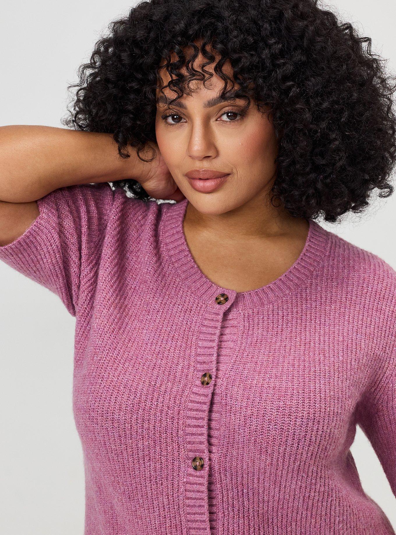 Vegan Cashmere Crew Cardigan, MELLOW MAUVE, alternate