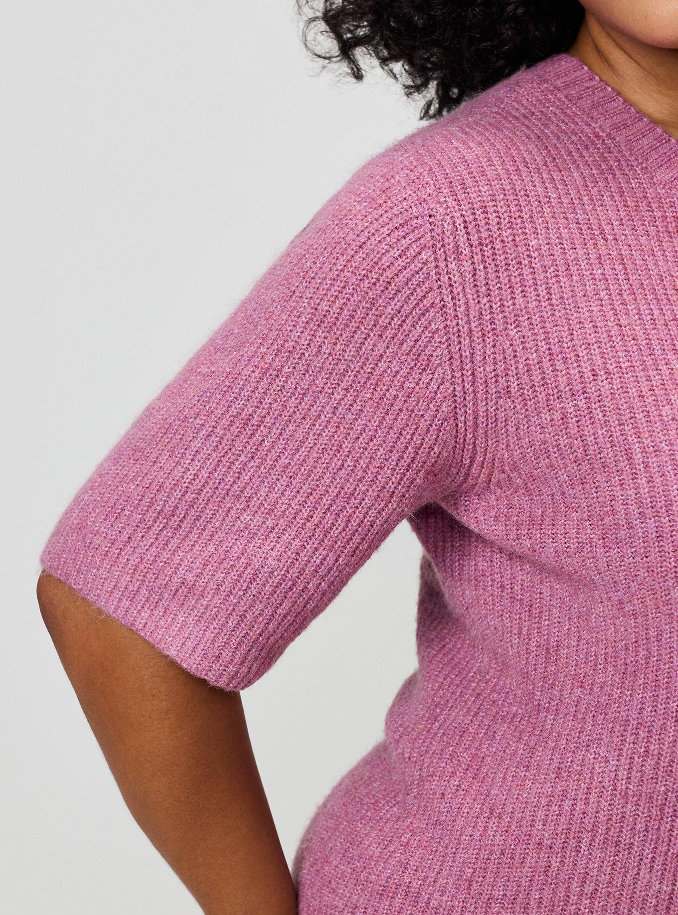 Vegan Cashmere Crew Cardigan, MELLOW MAUVE, alternate