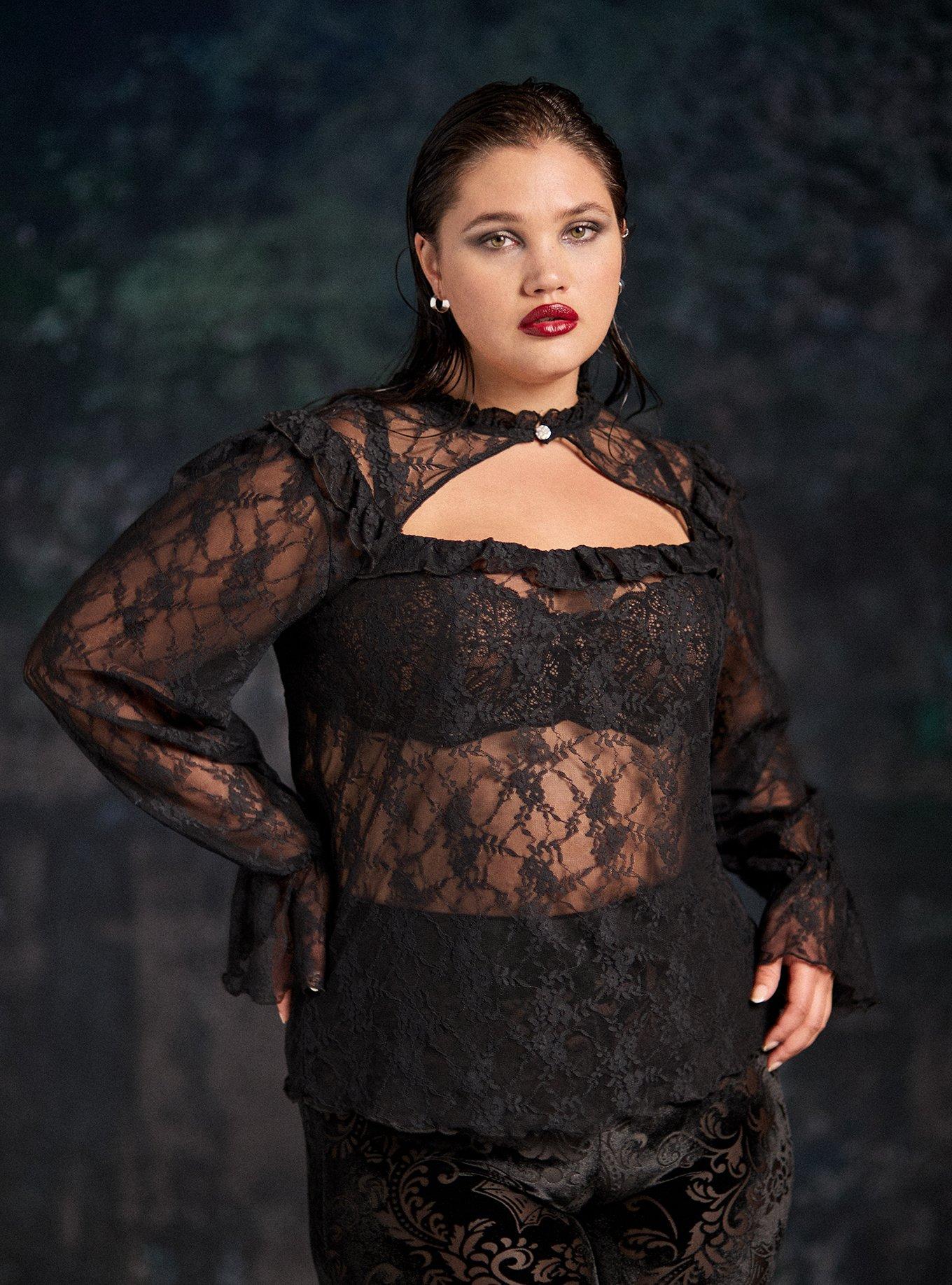 Nightfall Lace Ruffle Top