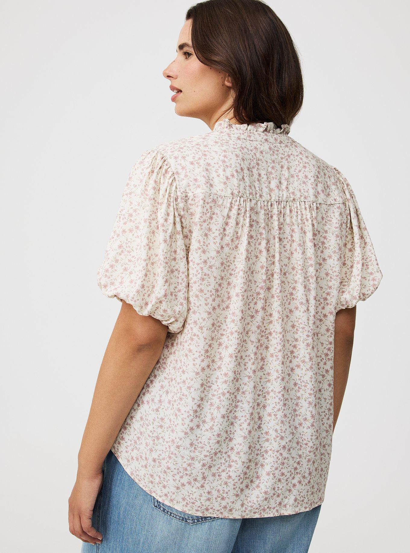 Dobby Button-Up Blouse