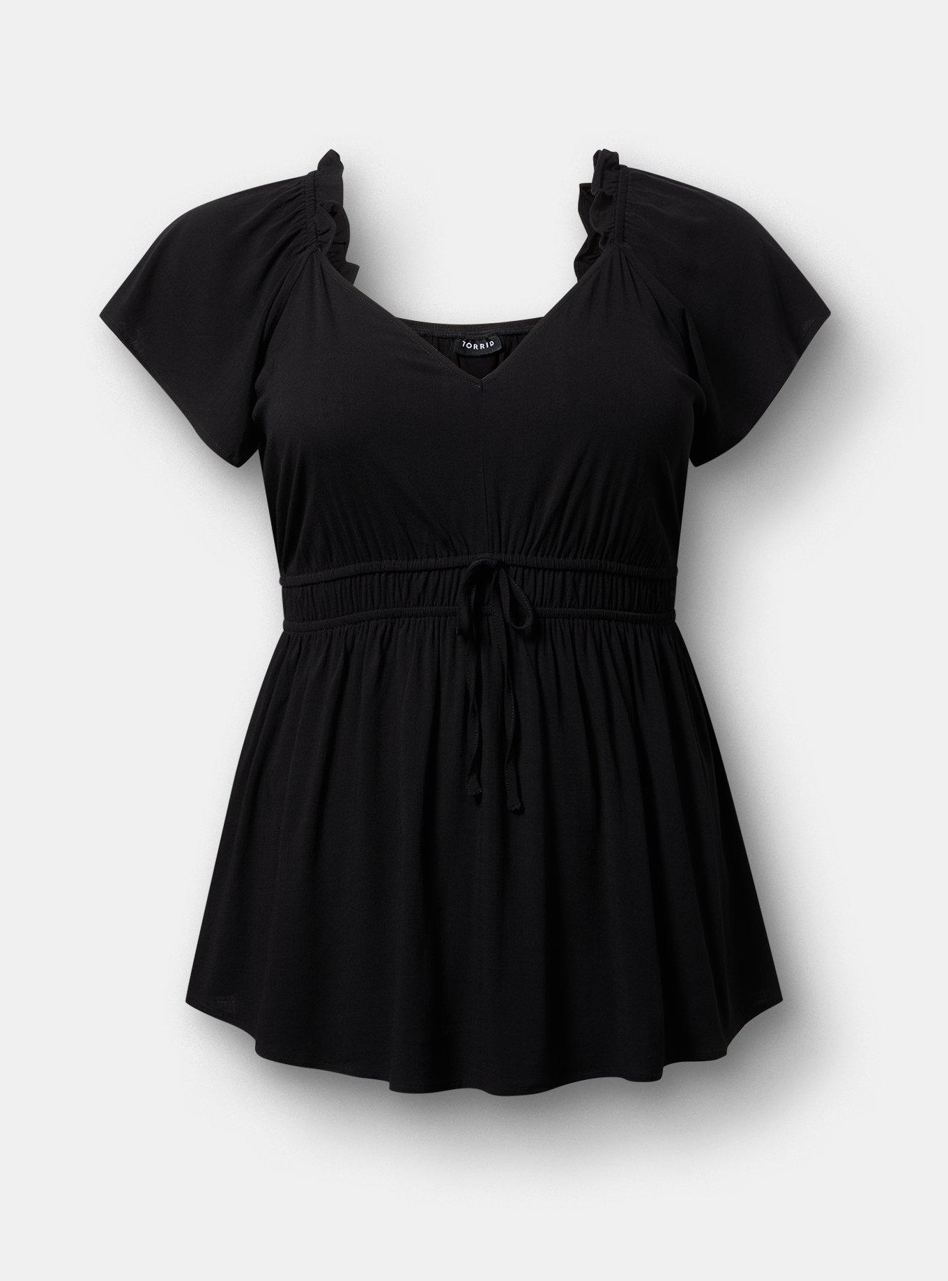 V-Neck Flutter-Sleeve Blouse