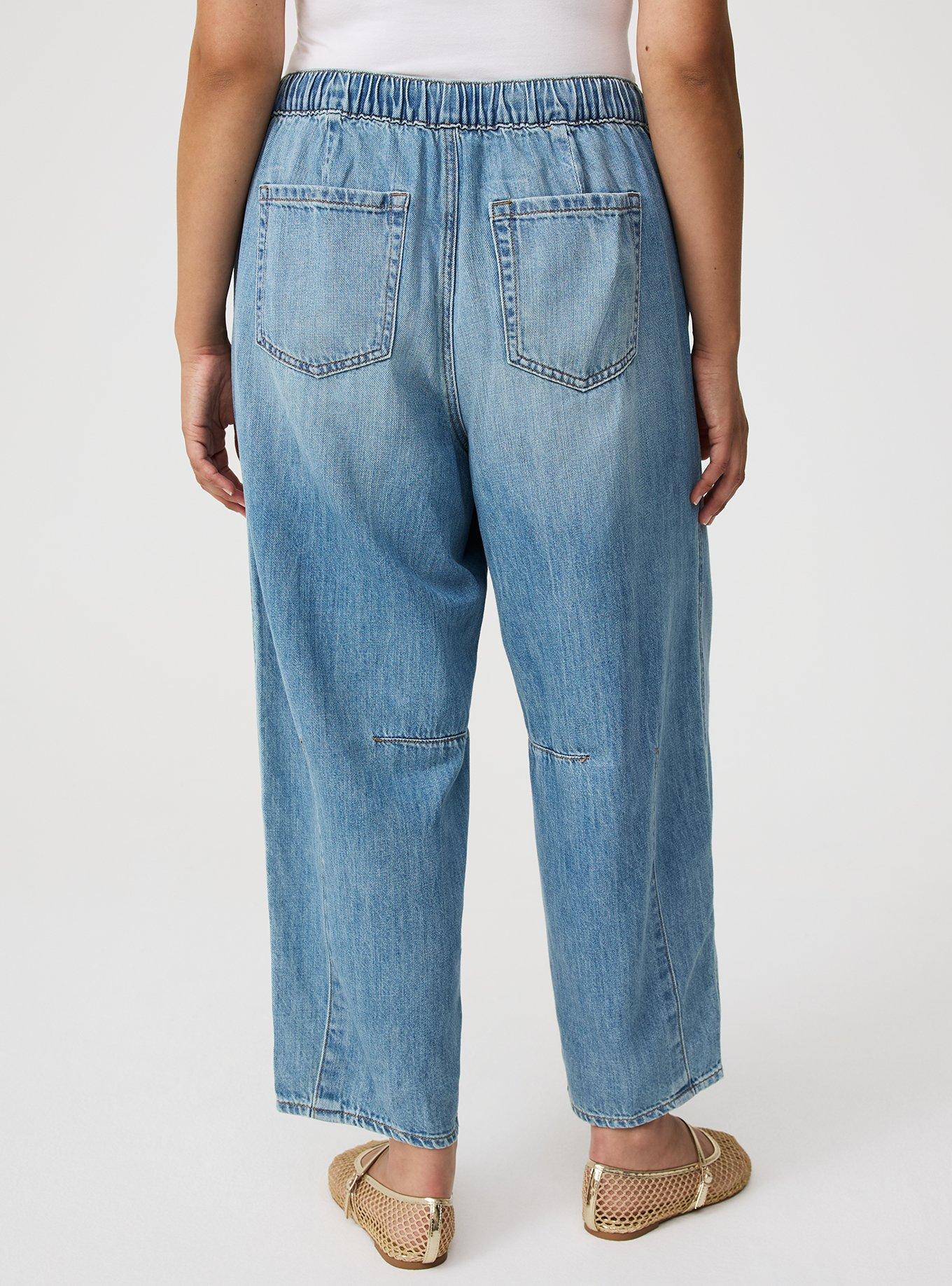 High-Rise Drapey Barrel Jean