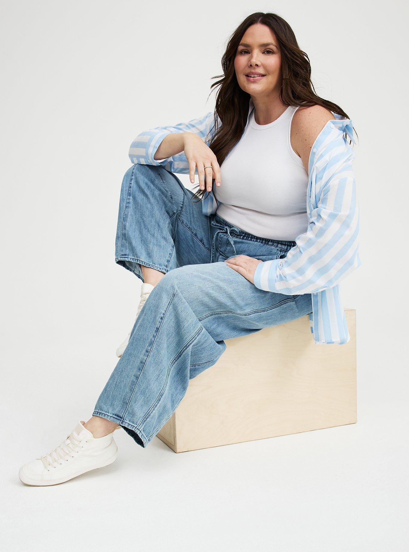 High-Rise Pull-On Drapey Barrel Jean, SKIPPER, alternate