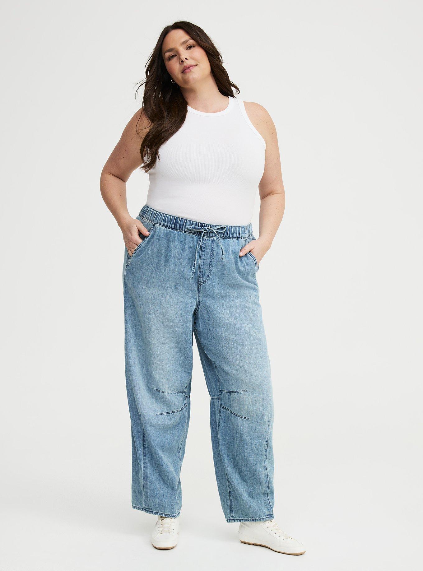 High-Rise Pull-On Drapey Barrel Jean, SKIPPER, hi-res