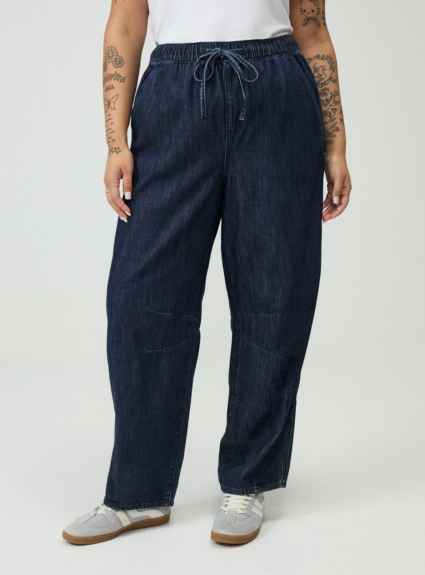 High-Rise Pull-On Drapey Barrel Jean, WALK THE PLANK, alternate