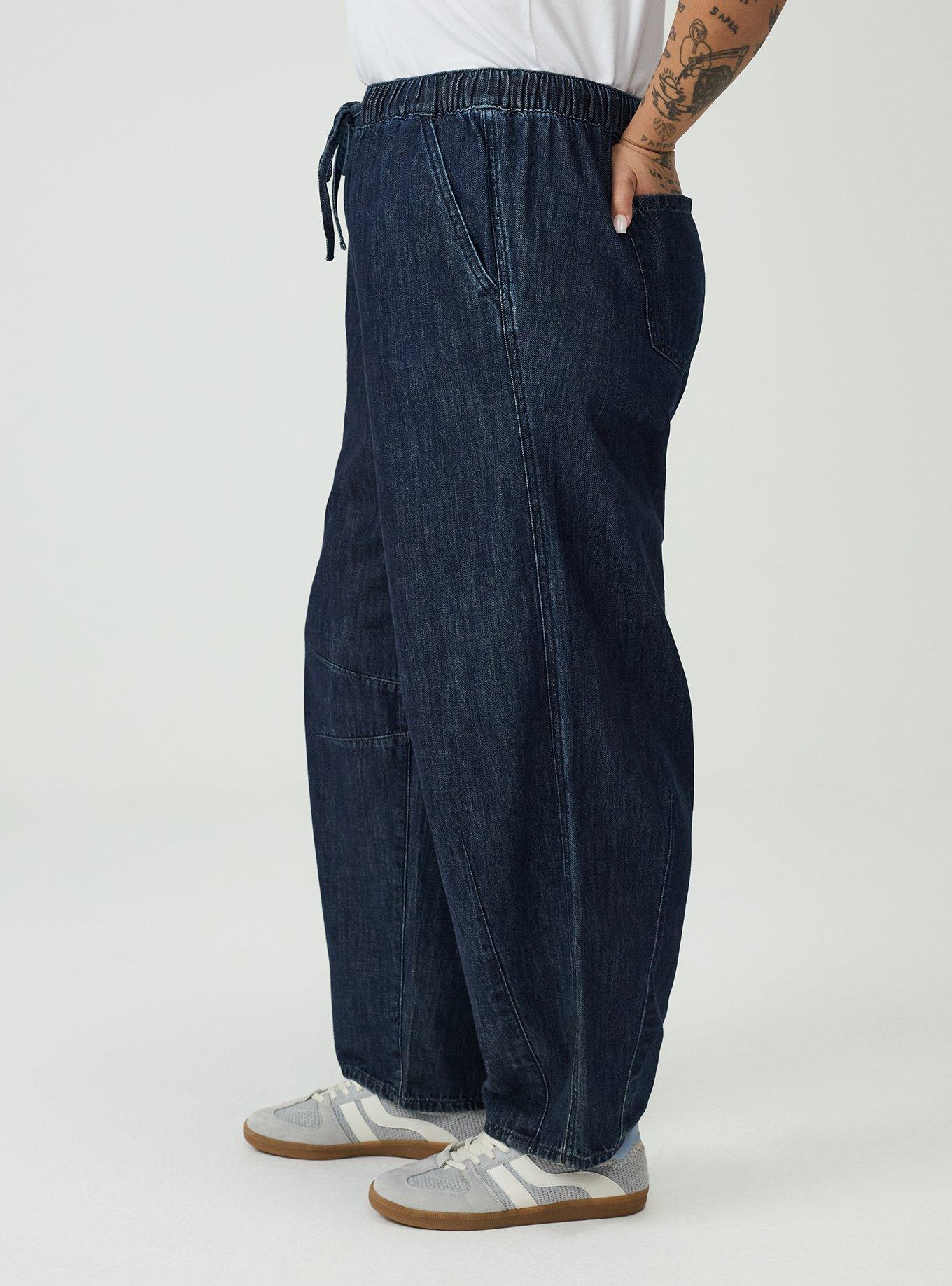 High-Rise Pull-On Drapey Barrel Jean, WALK THE PLANK, alternate