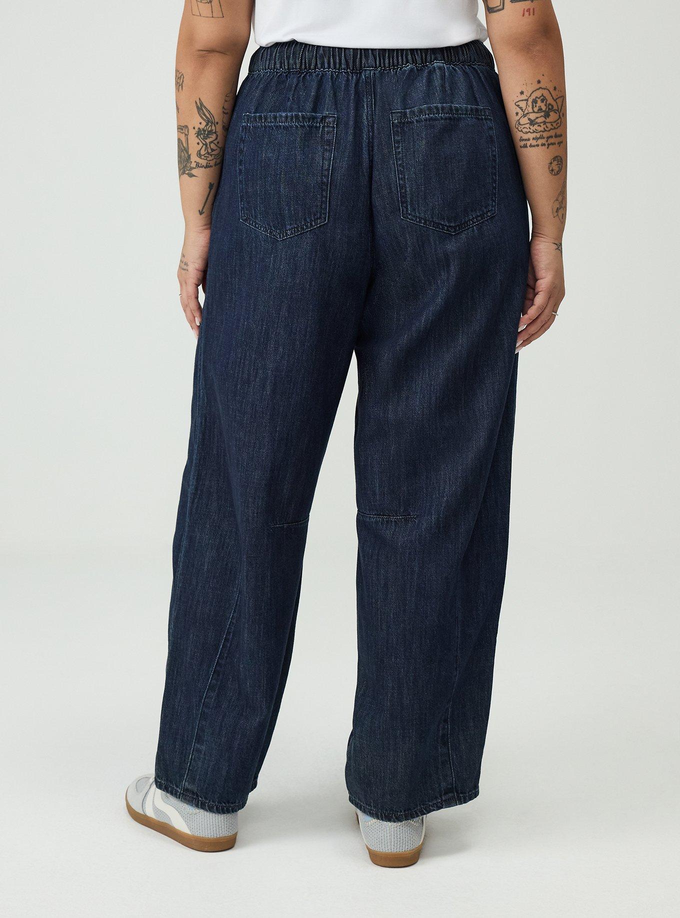 High-Rise Pull-On Drapey Barrel Jean, WALK THE PLANK, alternate