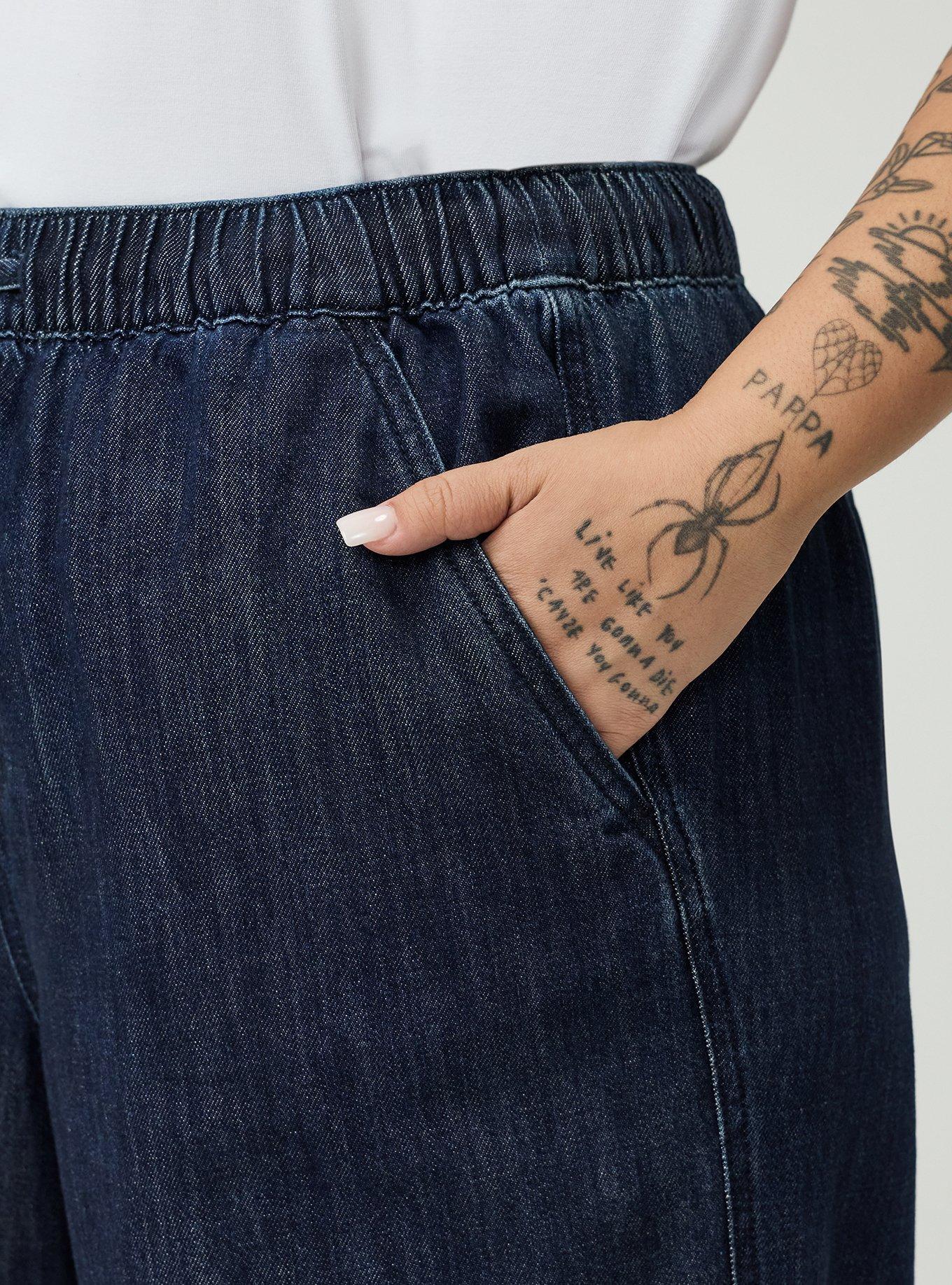 High-Rise Pull-On Drapey Barrel Jean, WALK THE PLANK, alternate