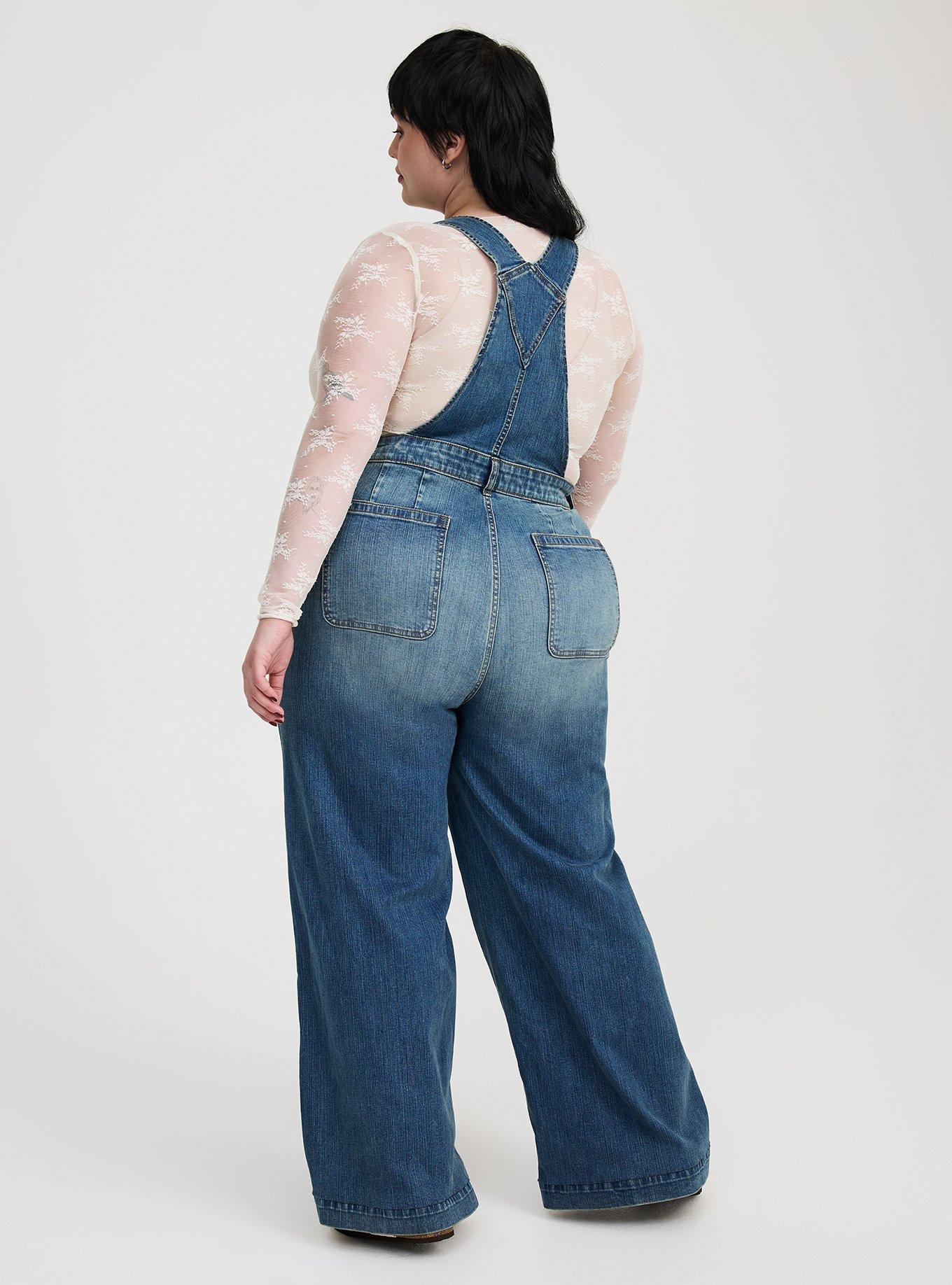 Wide-Leg Denim Overall