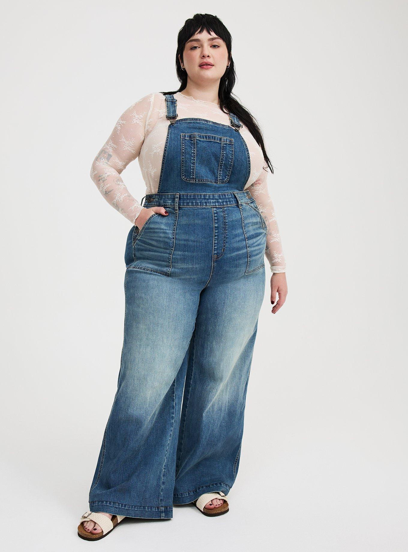 Wide-Leg Denim Overall