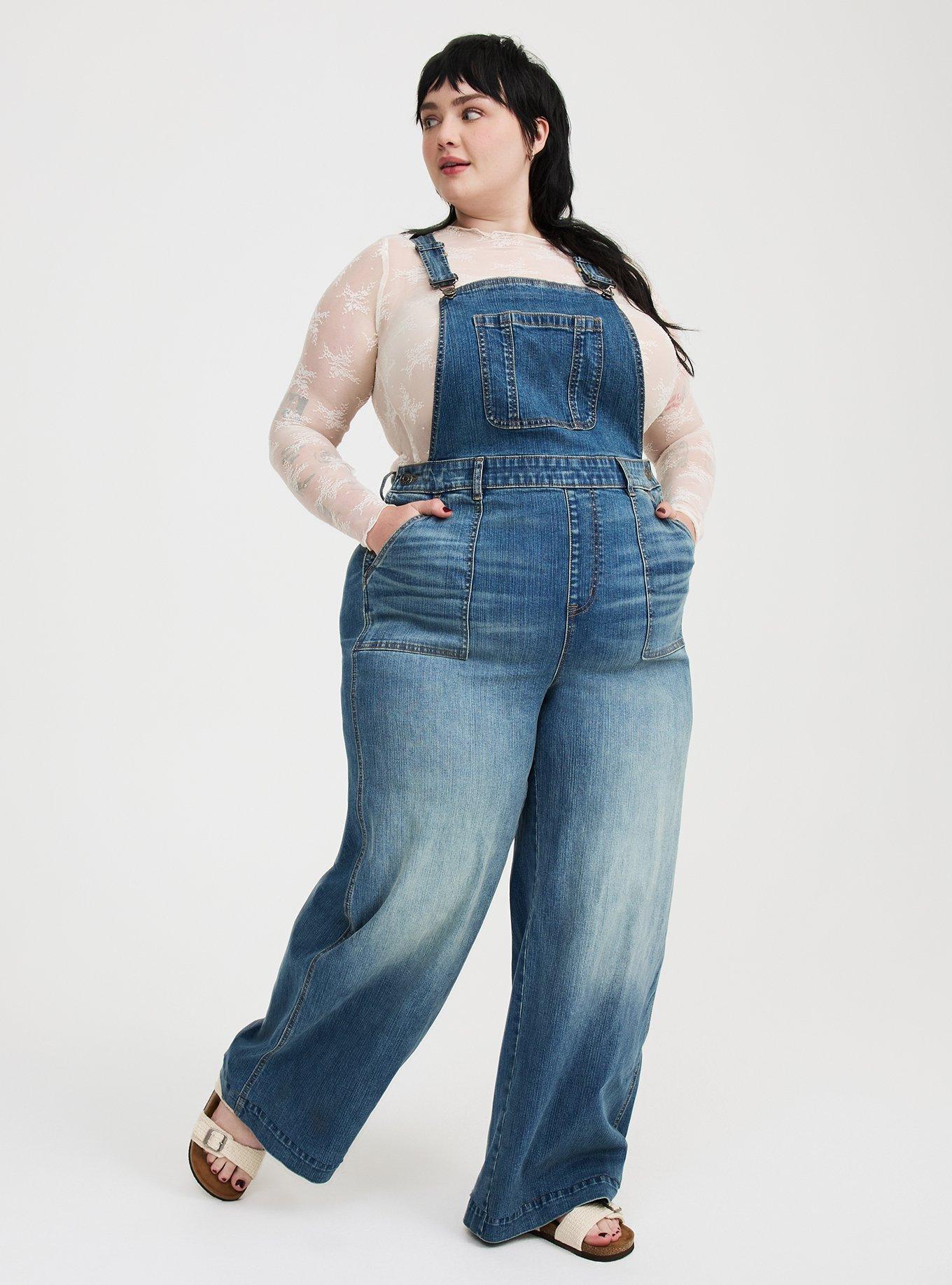 Wide-Leg Denim Overall