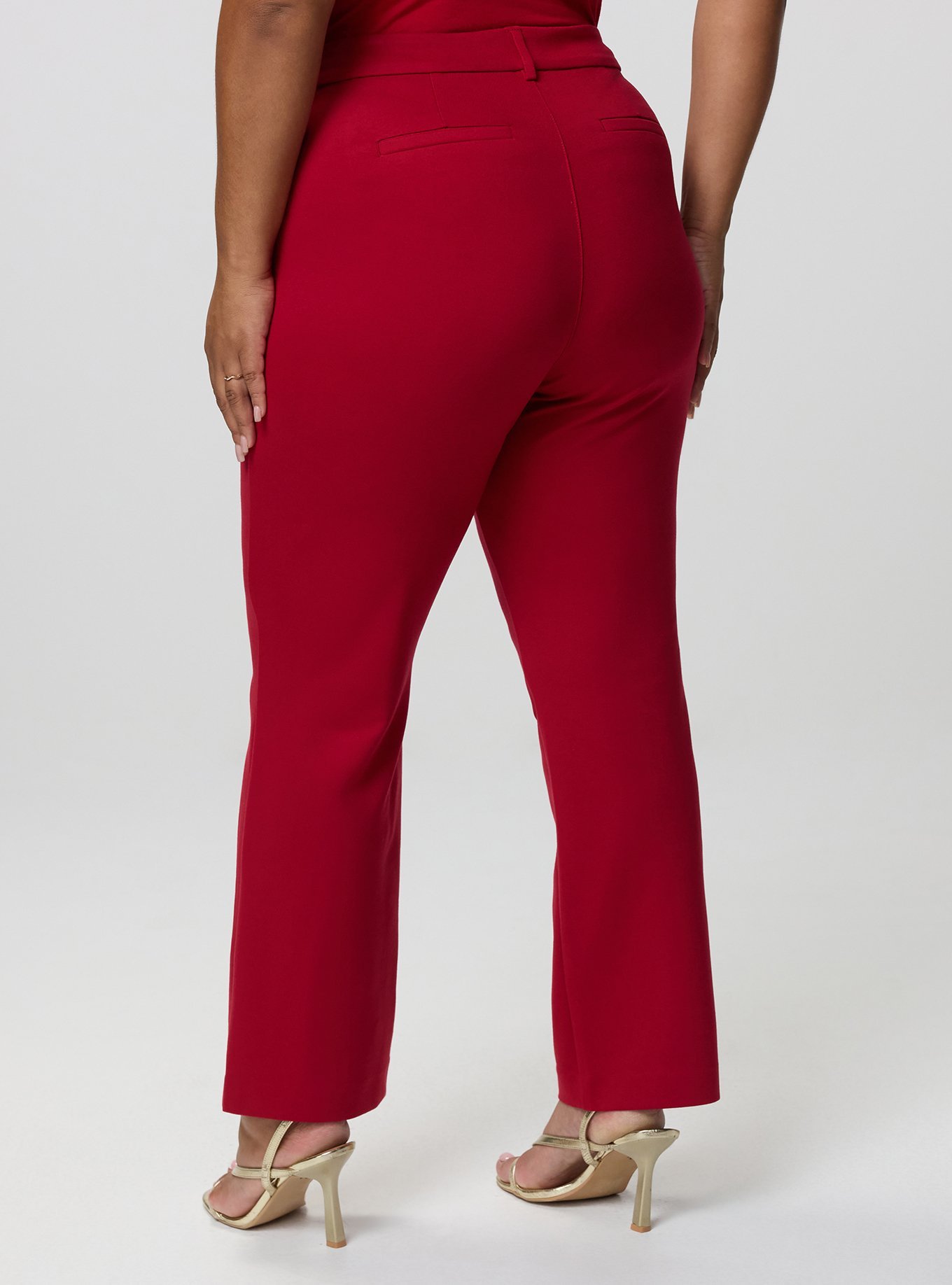 Plus Size Studio High-Rise Ponte Trouser Pant, JESTER RED, alternate