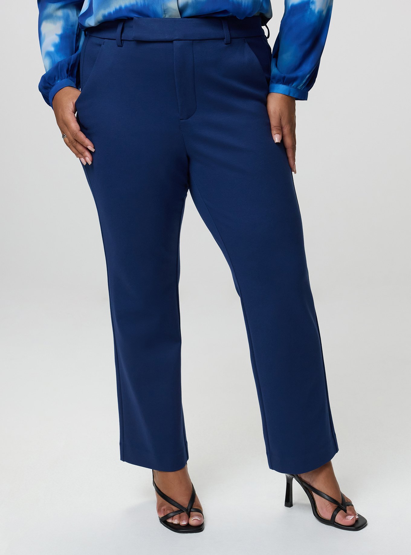 Studio High-Rise Ponte Trouser Pant, MEDIEVAL BLUE, alternate