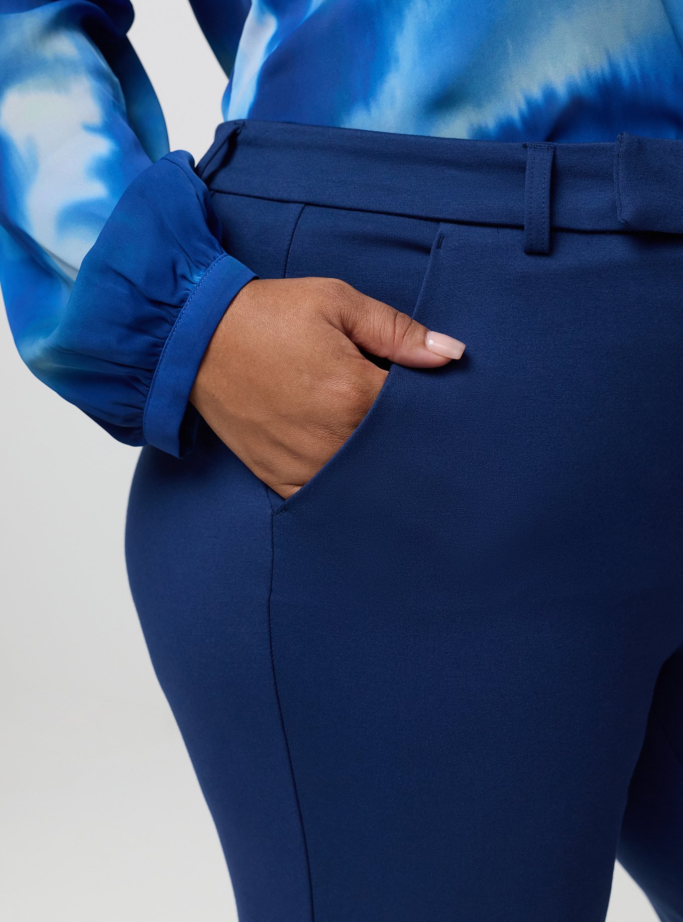 Studio High-Rise Ponte Trouser Pant, MEDIEVAL BLUE, alternate