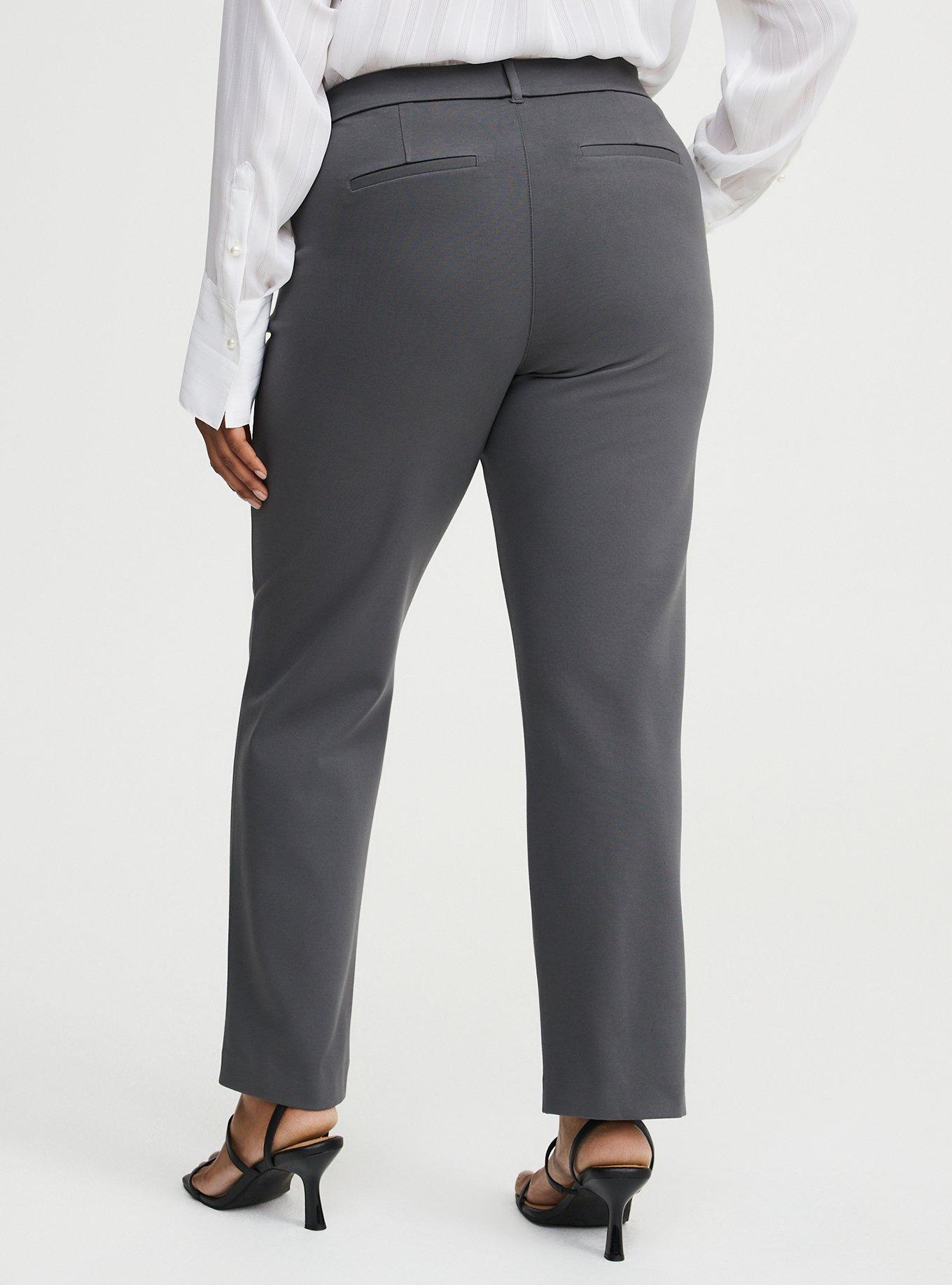 slim fit dress slacks Plus Size Wide-Leg Pants in Grey main image 1