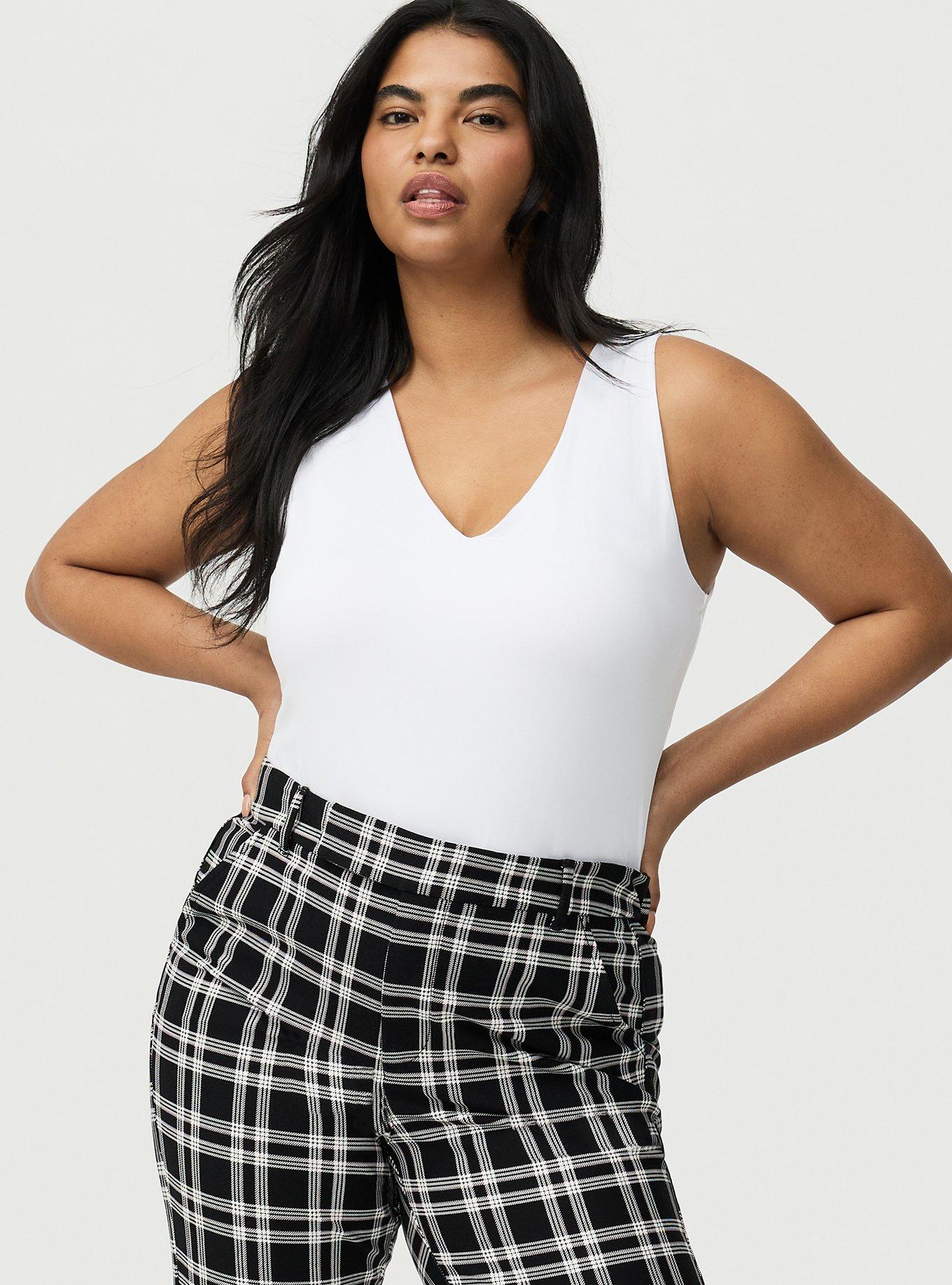 Studio High-Rise Ponte Trouser Pant, EXTRA TEXTURE PLAID BLACK, alternate