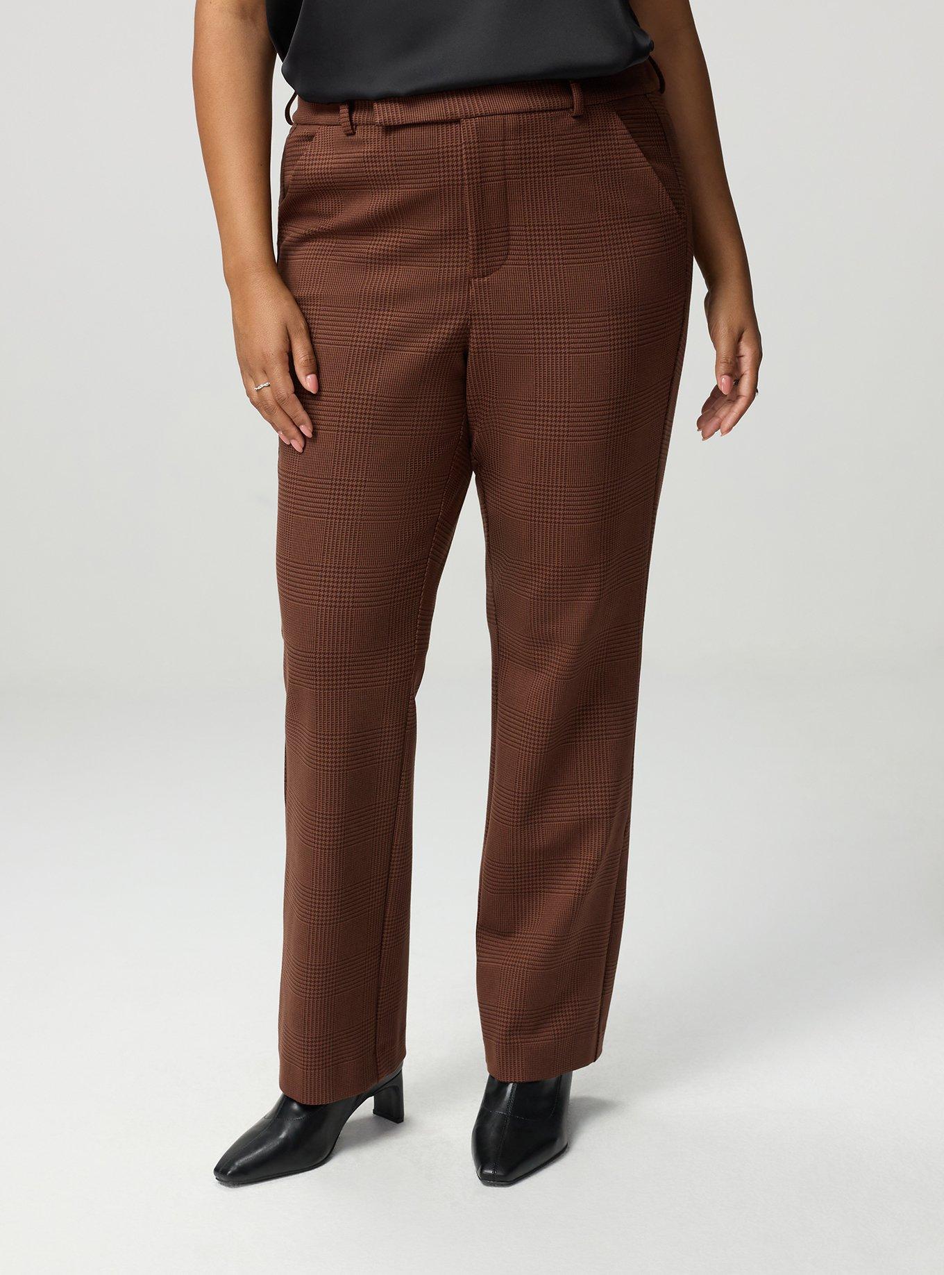 Studio High-Rise Ponte Trouser Pant, GLEN PLAID CAPPUCCINO, alternate