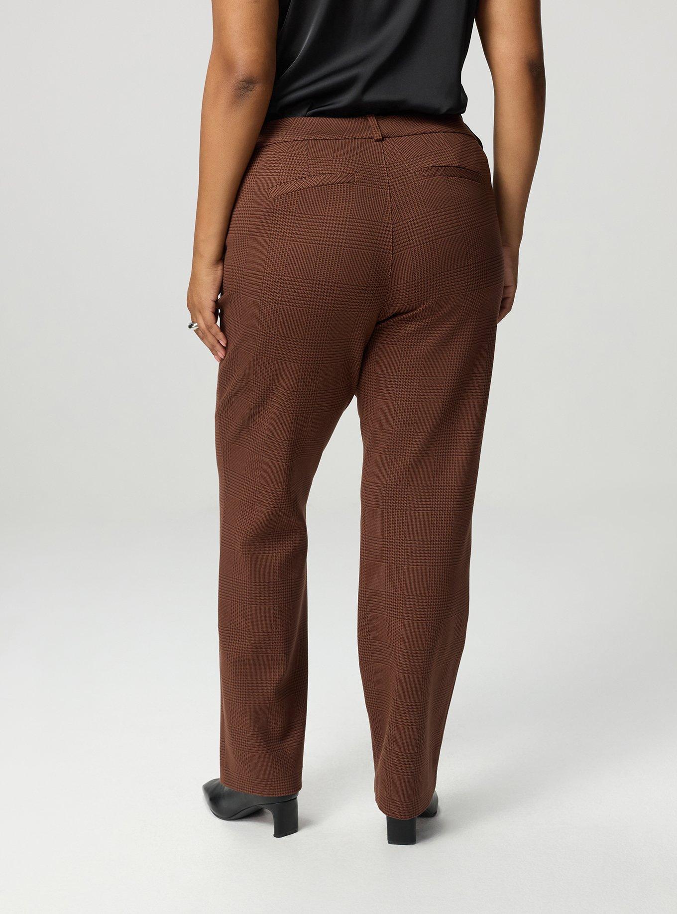 Studio High-Rise Ponte Trouser Pant, GLEN PLAID CAPPUCCINO, alternate