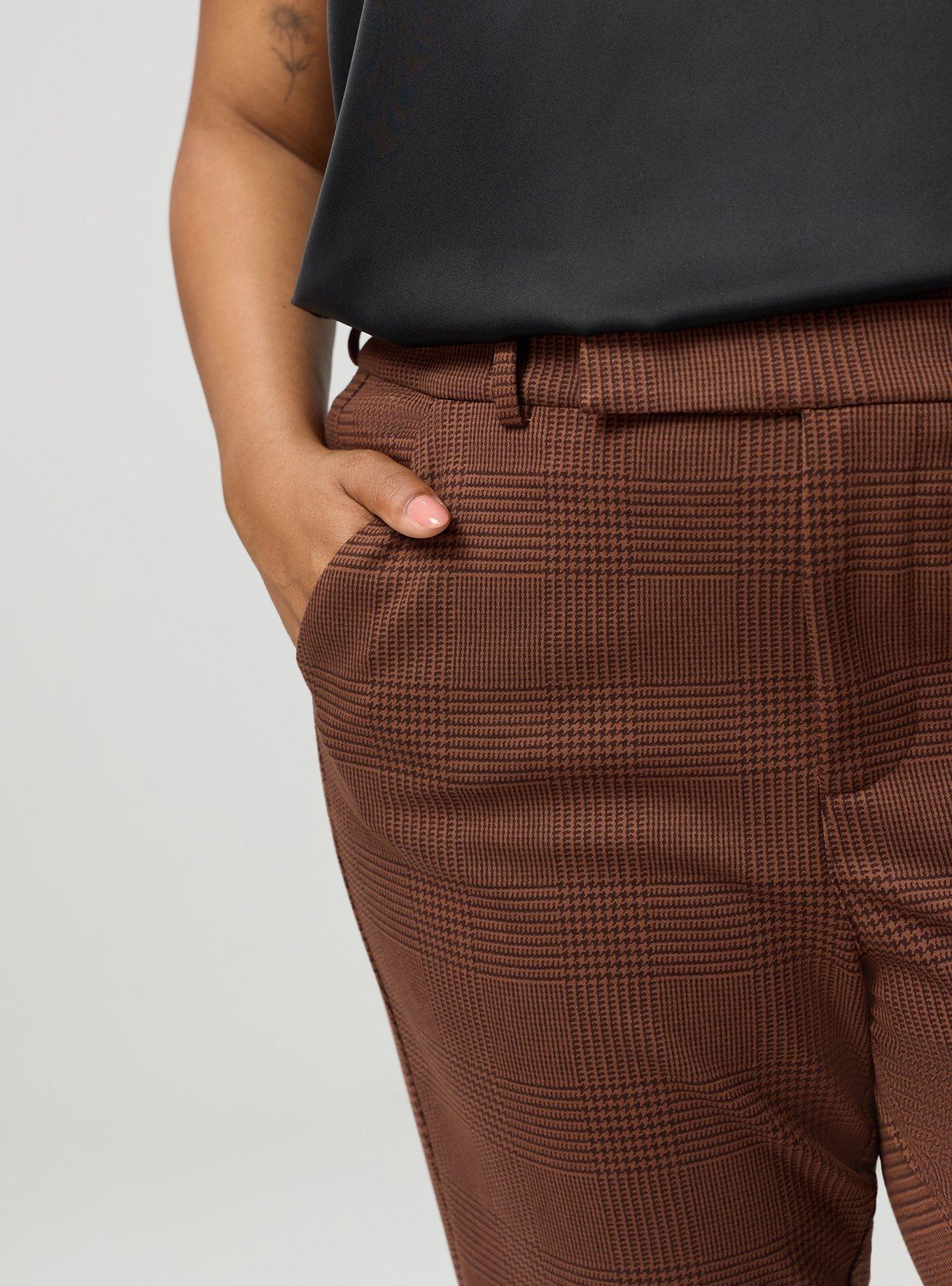 Studio High-Rise Ponte Trouser Pant, GLEN PLAID CAPPUCCINO, alternate