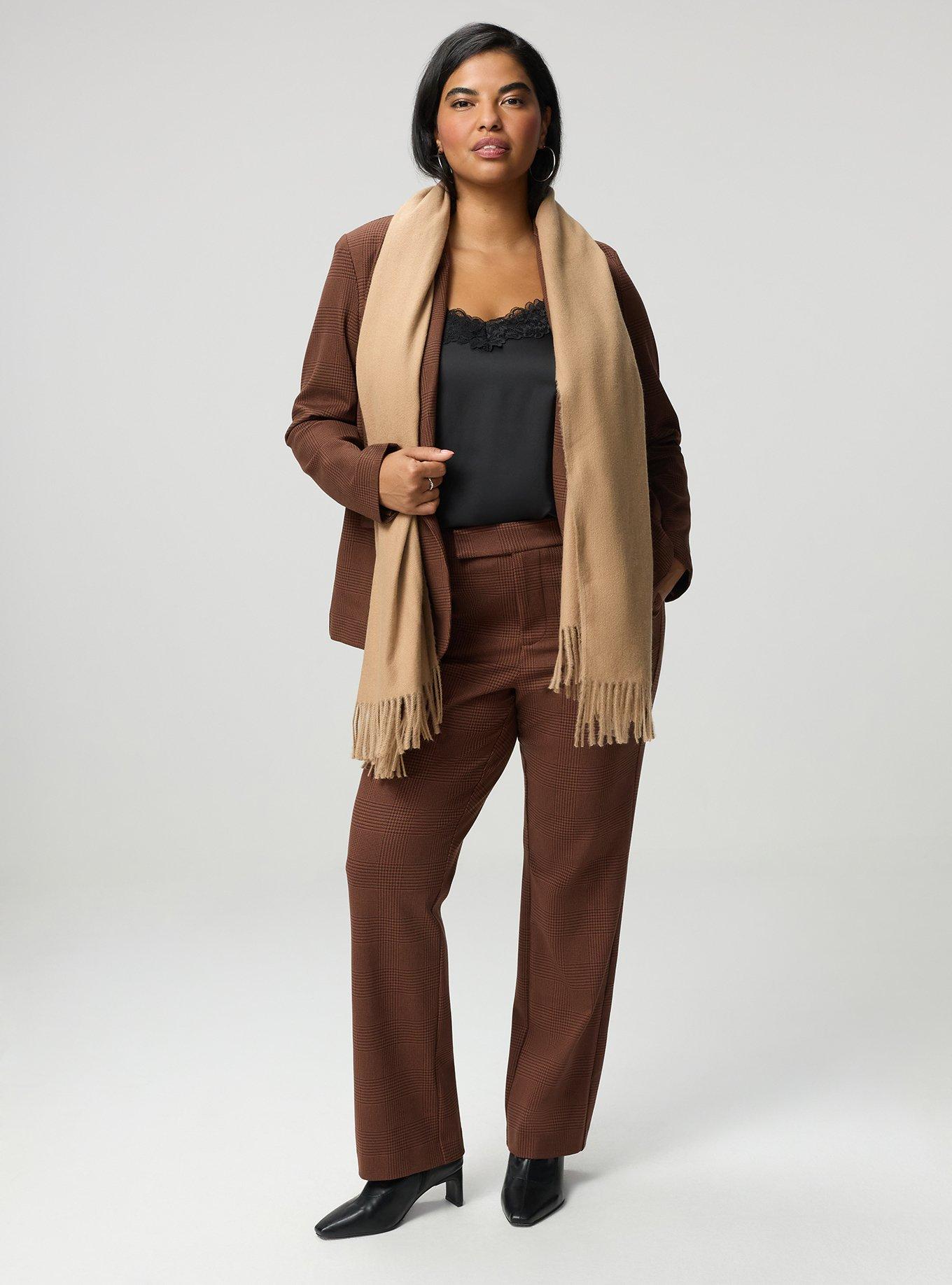Studio High-Rise Ponte Trouser Pant, GLEN PLAID CAPPUCCINO, alternate
