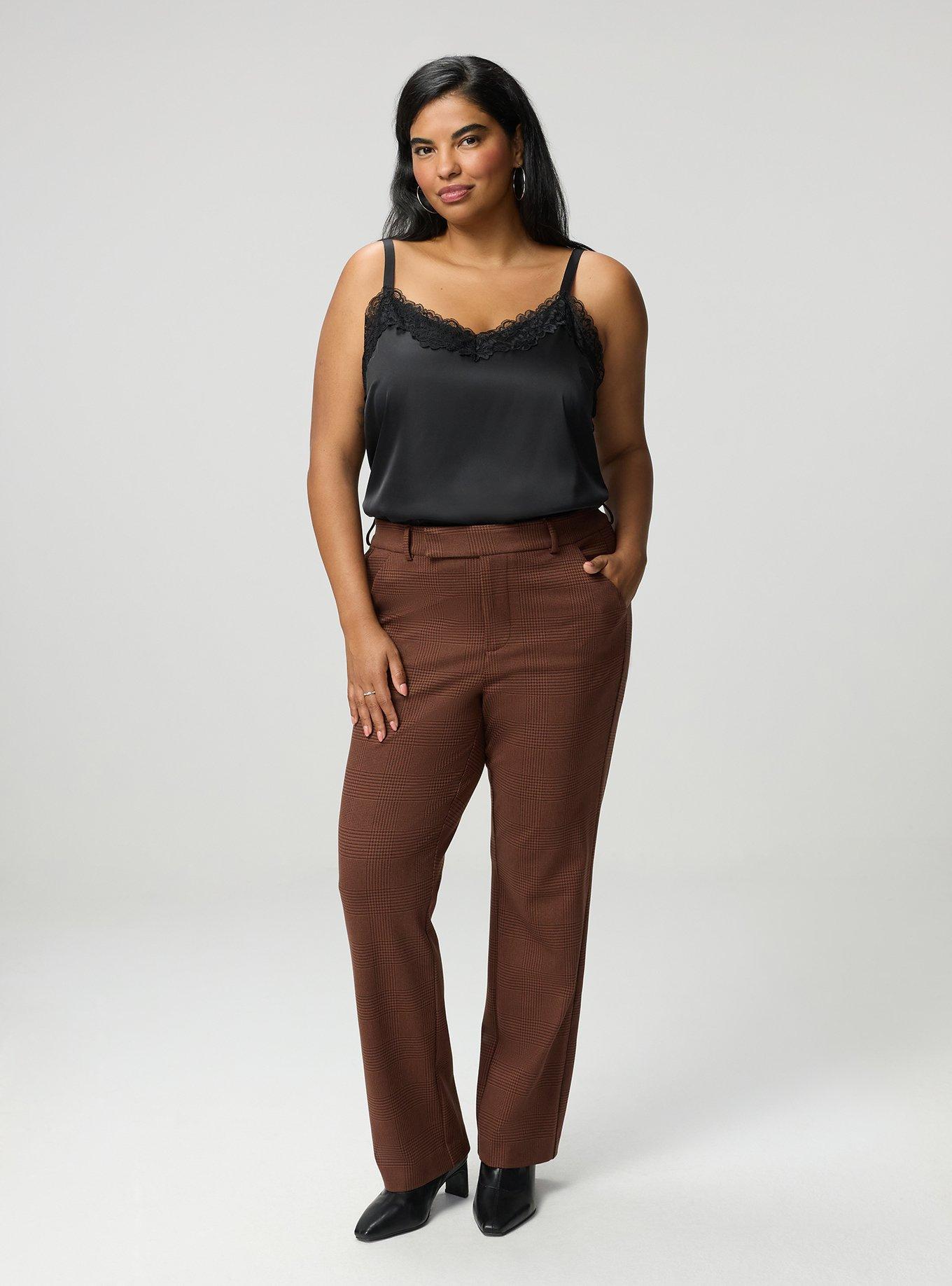 Studio High-Rise Ponte Trouser Pant, GLEN PLAID CAPPUCCINO, hi-res