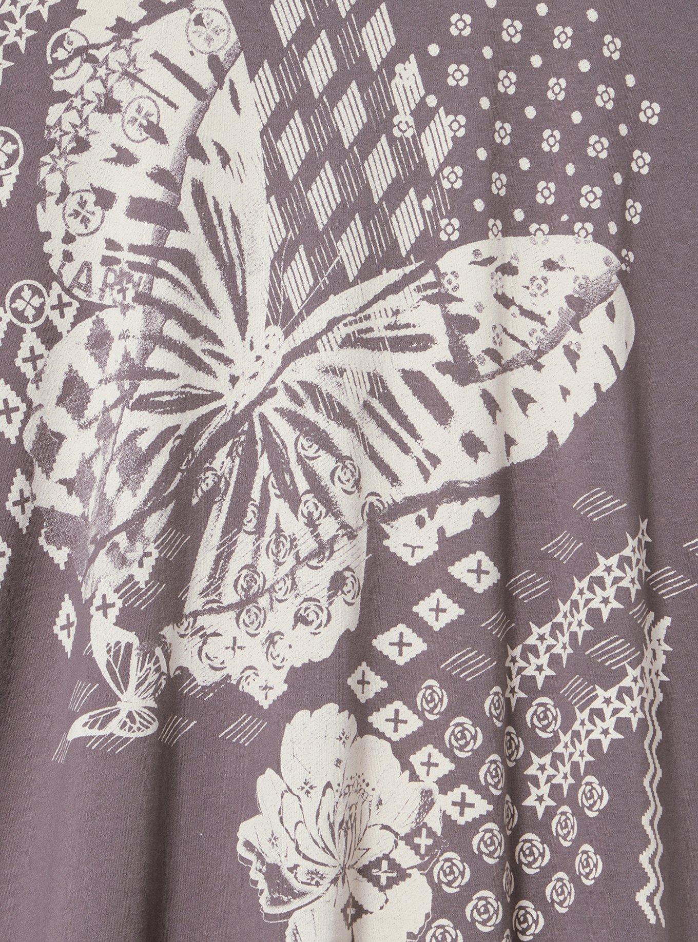 Relaxed Cotton Jersey Boxy Tee, TORN BUTTERFLY TORNADO, alternate