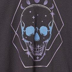 Relaxed Cotton Jersey Boxy Tee, GEO SKULL OBSIDIAN, swatch