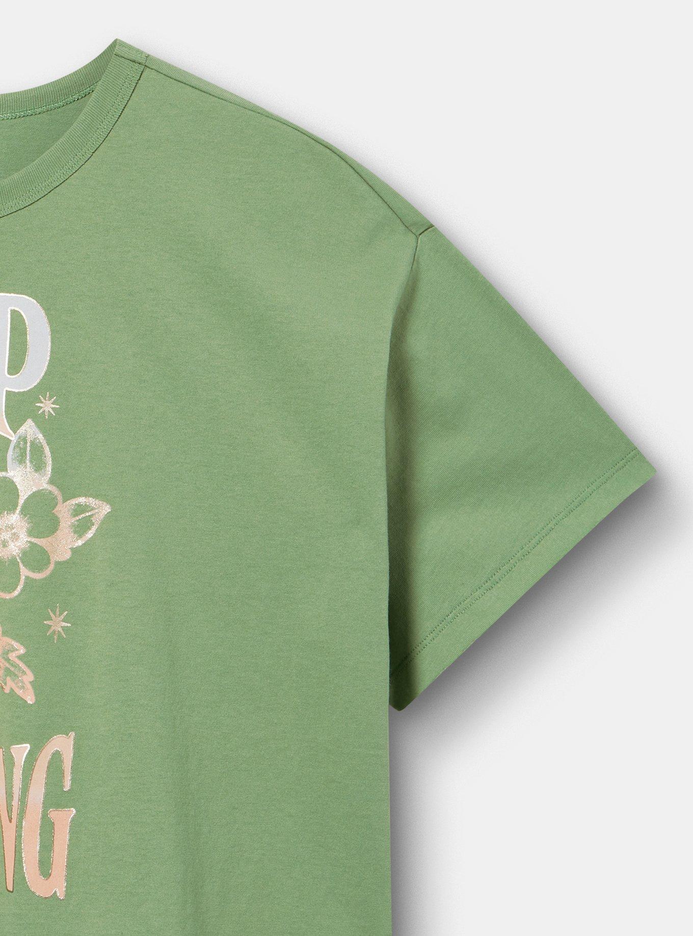 Relaxed Cotton Jersey Boxy Tee, KEEP BLOOMING LODEN FROST, alternate