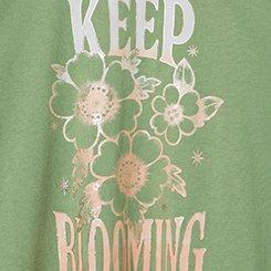 Relaxed Cotton Jersey Boxy Tee, KEEP BLOOMING LODEN FROST, swatch