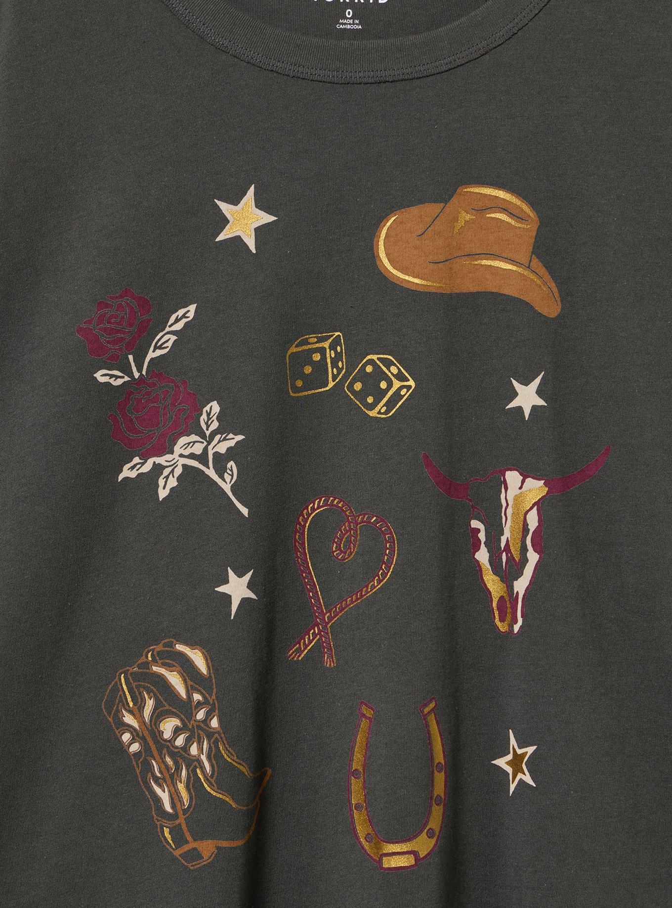 Boxy Crew Tee, WESTERN ICONS VINTAGE BLACK, alternate