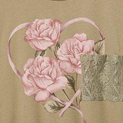 Relaxed Heritage Jersey Pocket Tee, FLORAL HEART RIBBON MERMAID, swatch